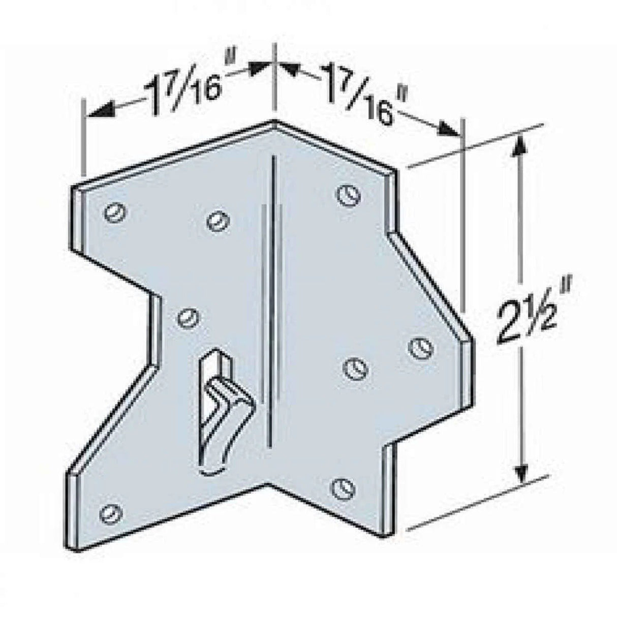 Simpson Strong-Tie A34Z (1-7/16 in. x 2-1/2 in.) Framing Angle ZMAX Galvanized Finish - 2