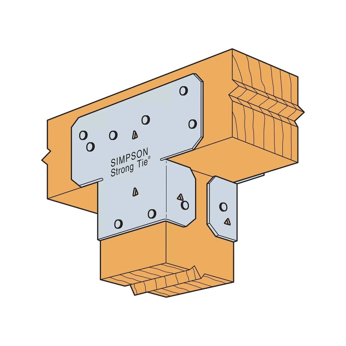 Simpson Strong-Tie AC4 (3-9/16" x 6-1/2") 18ga AC Galvanized Adjustable Post Cap - 4