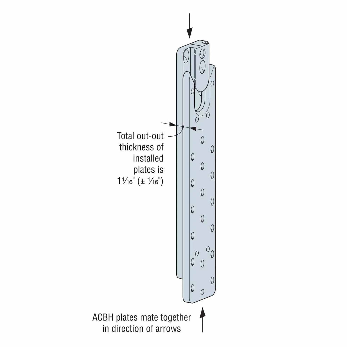 Simpson Strong-Tie ACBH3X15.37-KT (3" x 15-3/8") Concealed Joist-to-Beam Hanger Kit with Screws - 3