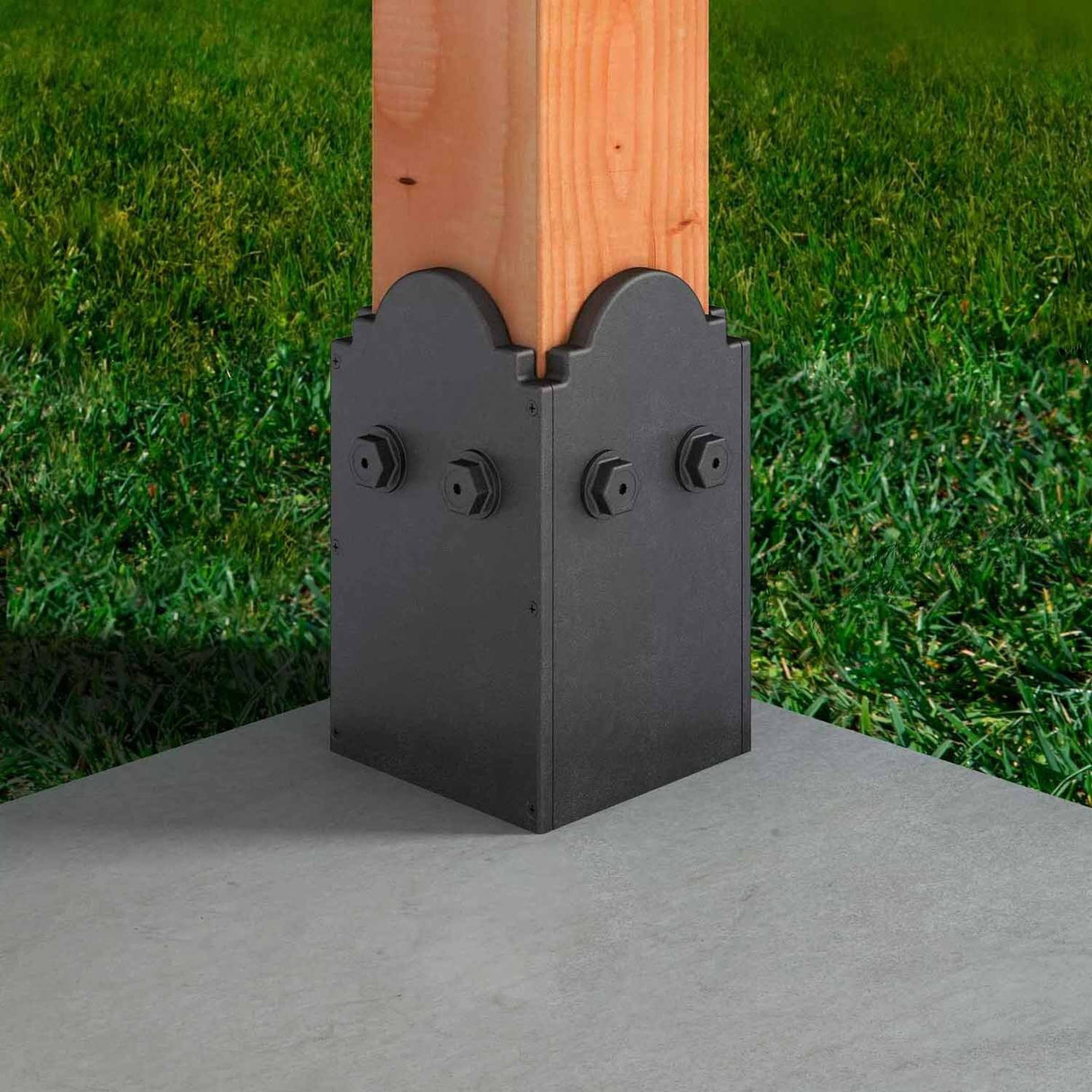 Simpson Strong-Tie APBDW66 (6" x 6") Decorative Post Base Cover - Black Composite Plastic - 4