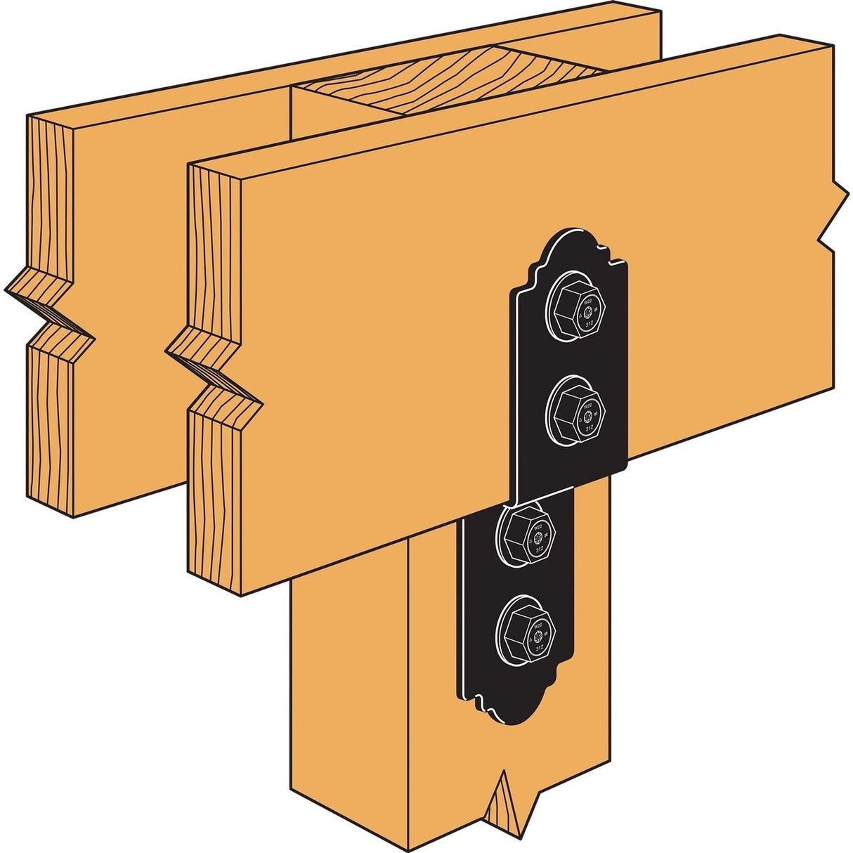 Simpson Strong-Tie APDJT2-4 (3" x 10") 12ga Deck Joist Tie - ZMAX/Black Powder Coated - 2