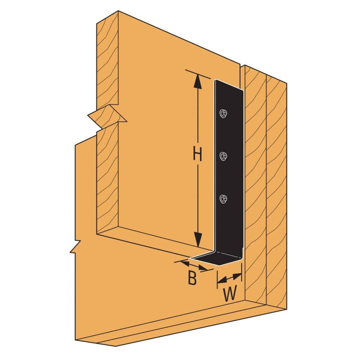 Simpson Strong-Tie APLH210 (1-9/16" x 8") 14Ga Concealed-Flange Light Joist Hanger for 2x10, ZMAX/Black Finish - 5