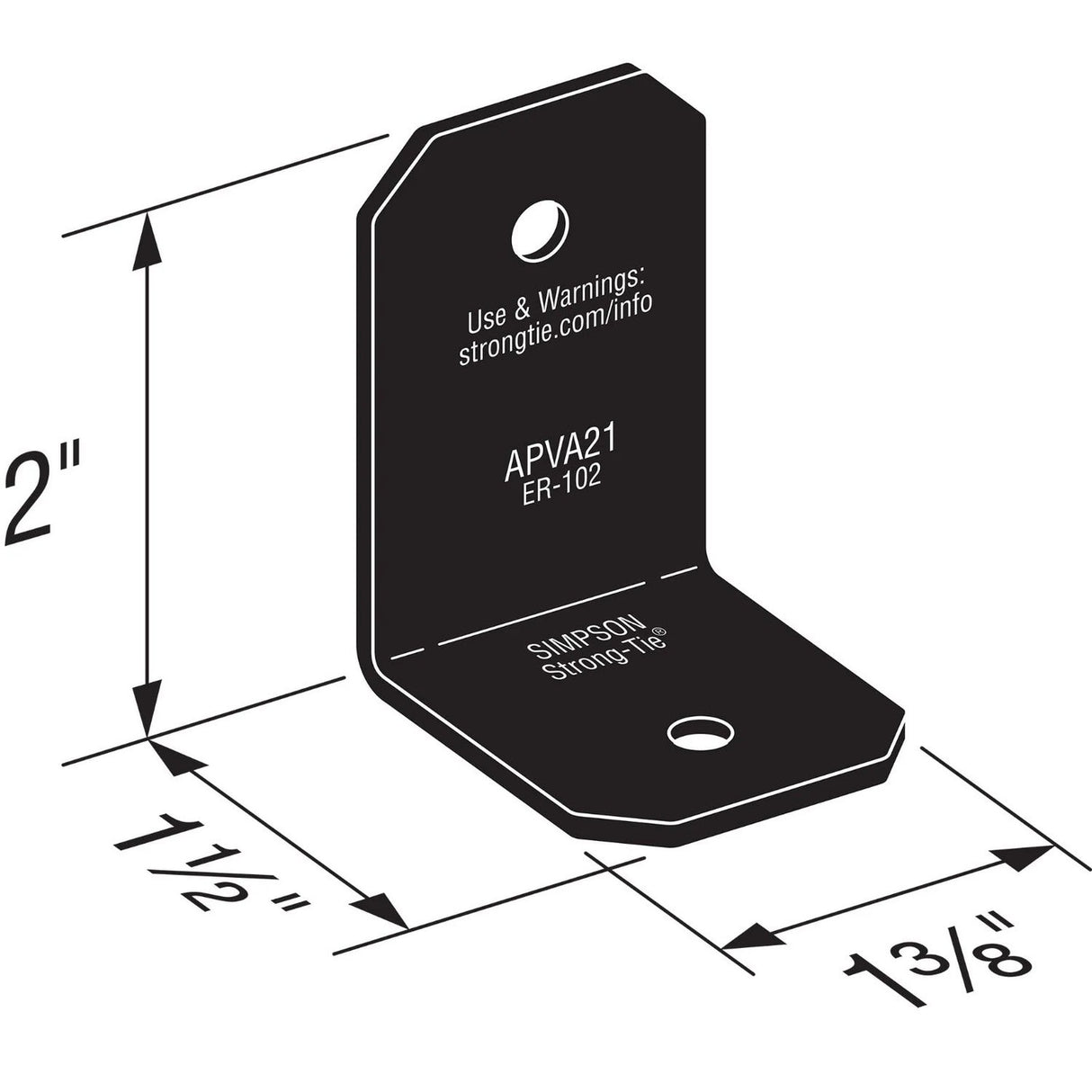 Simpson Strong-Tie APVA21 Outdoor Accents Avant Collection Angle for 2x Lumber - 2