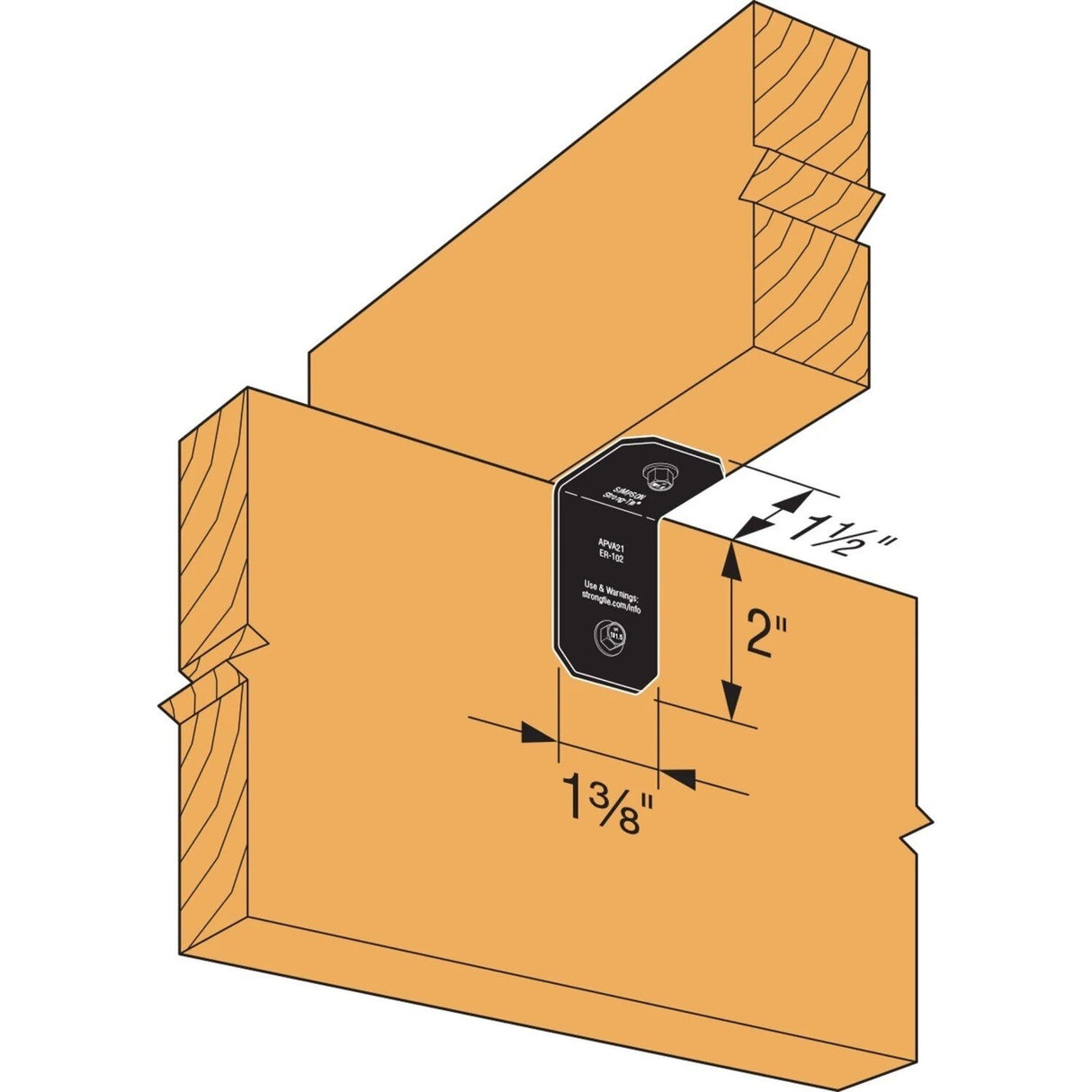 Simpson Strong-Tie APVA21 Outdoor Accents Avant Collection Angle for 2x Lumber - 3