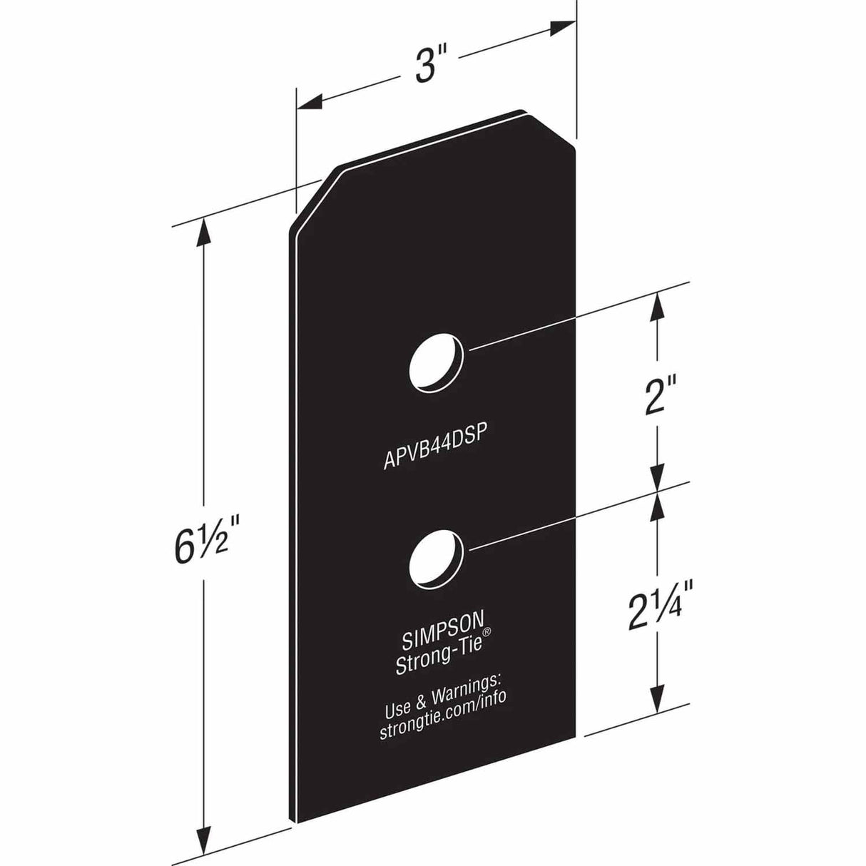 Simpson Strong-Tie APVB44DSP Avant Decorative Post Base Plates - Black Powder Coat (2 Pack) - 2