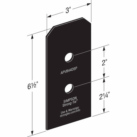 Simpson Strong-Tie APVB44DSP Avant Decorative Post Base Plates - Black Powder Coat (2 Pack) - 2