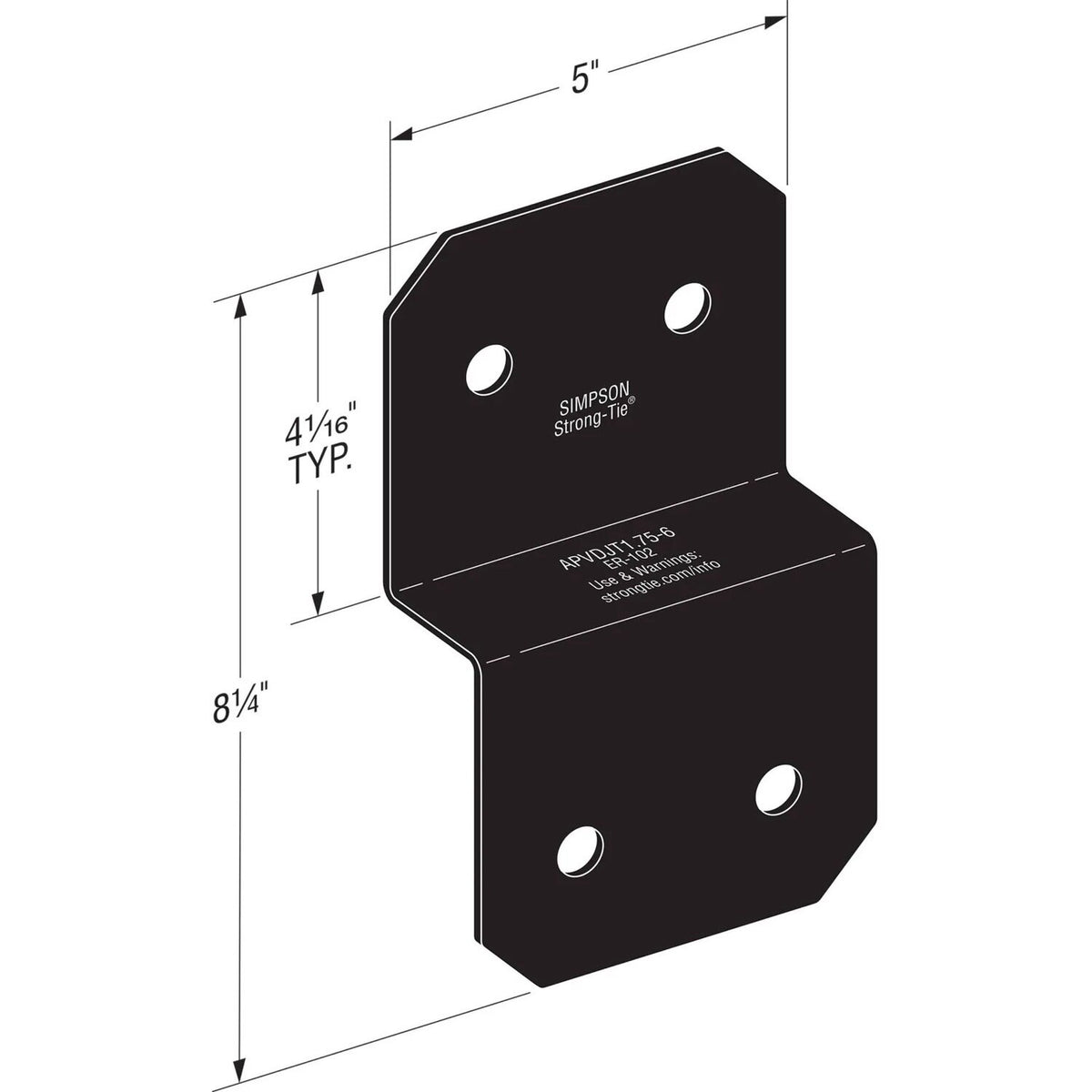 Simpson Strong-Tie APVDJT1.75-6 (1-3/4-in.) Outdoor Accents Avant Collection Deck Joist Tie for Wood - 2