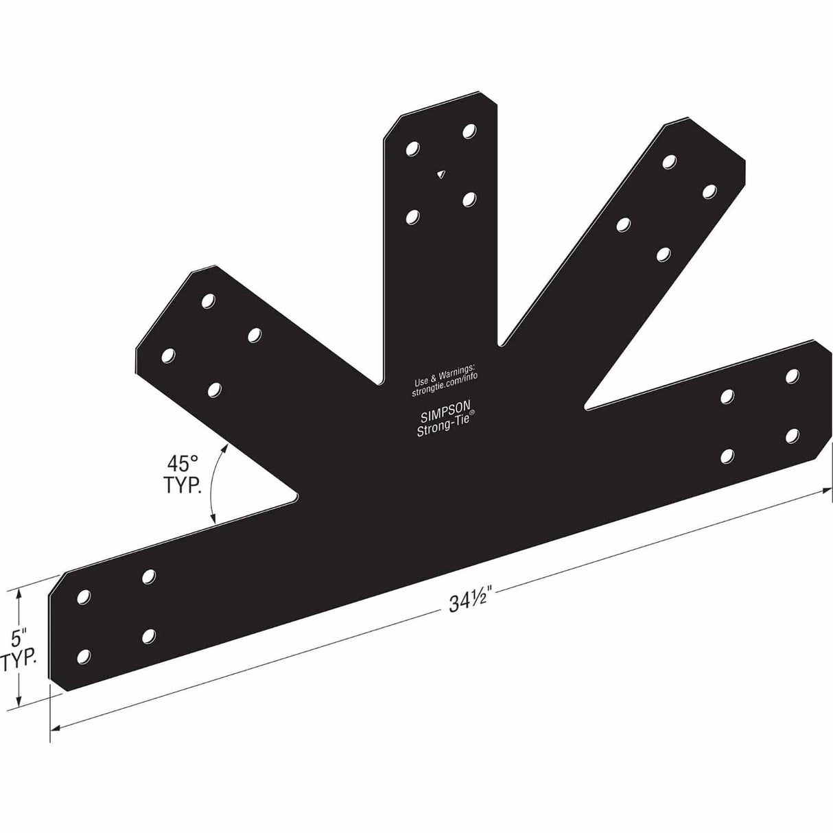 Simpson Strong-Tie APVGP1212 (12:12) Outdoor Accents Avant Collection Pitch Black Powder-Coated Gable Plate - 2