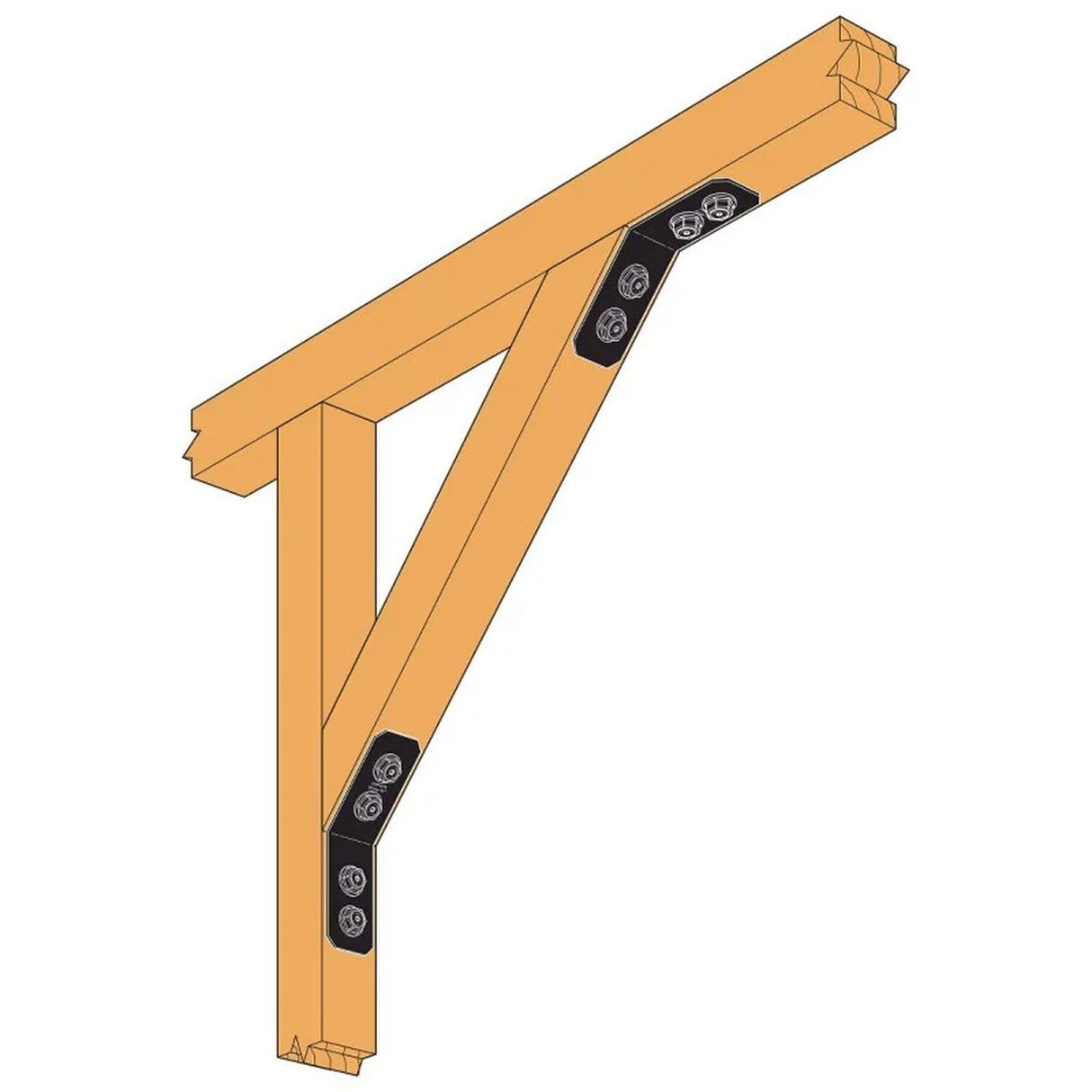 Simpson Strong-Tie APVKB45-4 (3" x 4x) 12Ga Decorative Knee Brace Connector - ZMAX/Black Powder Coating - 3