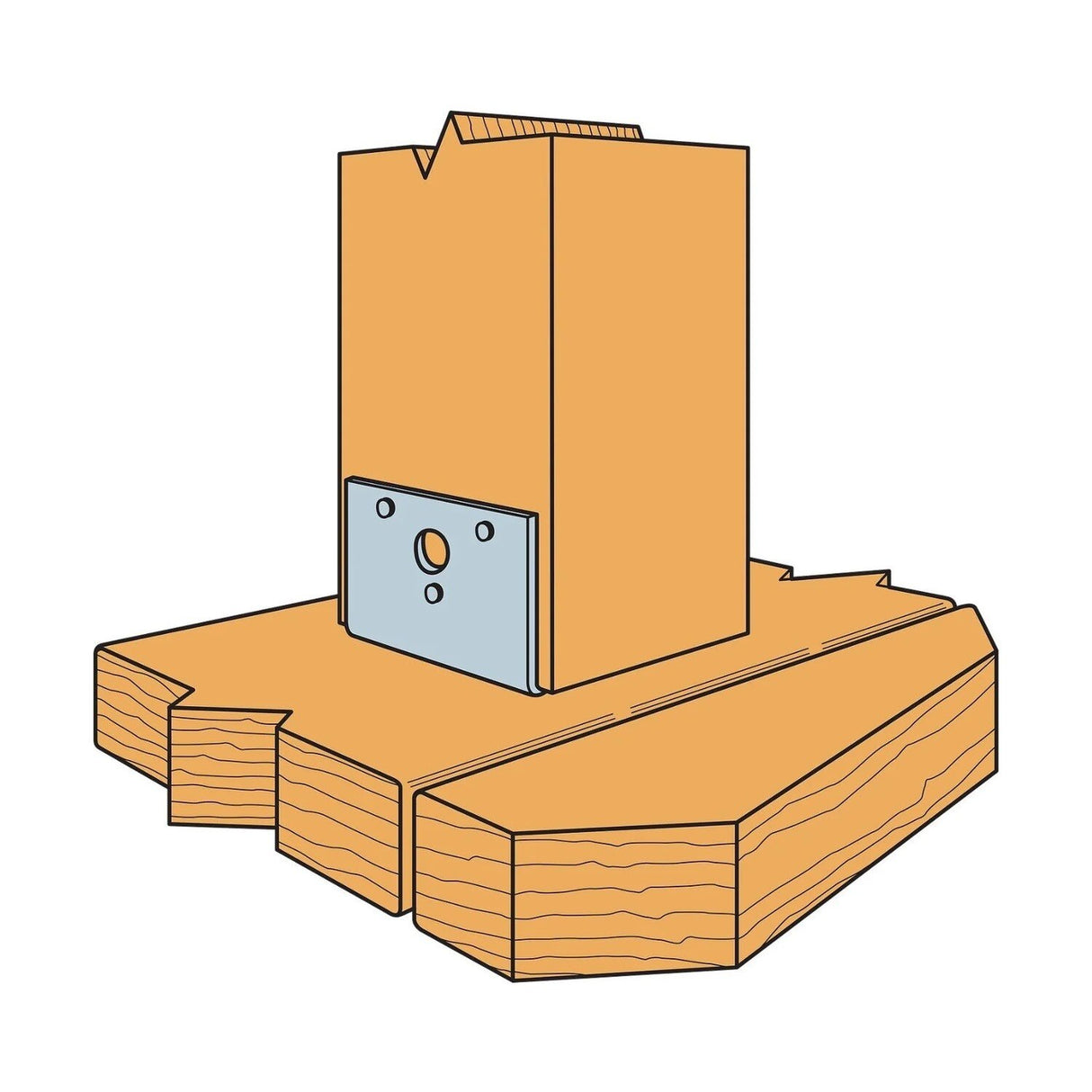 Simpson Strong-Tie BC40 (4x) 18 Gauge Galvanized Post Base - 4