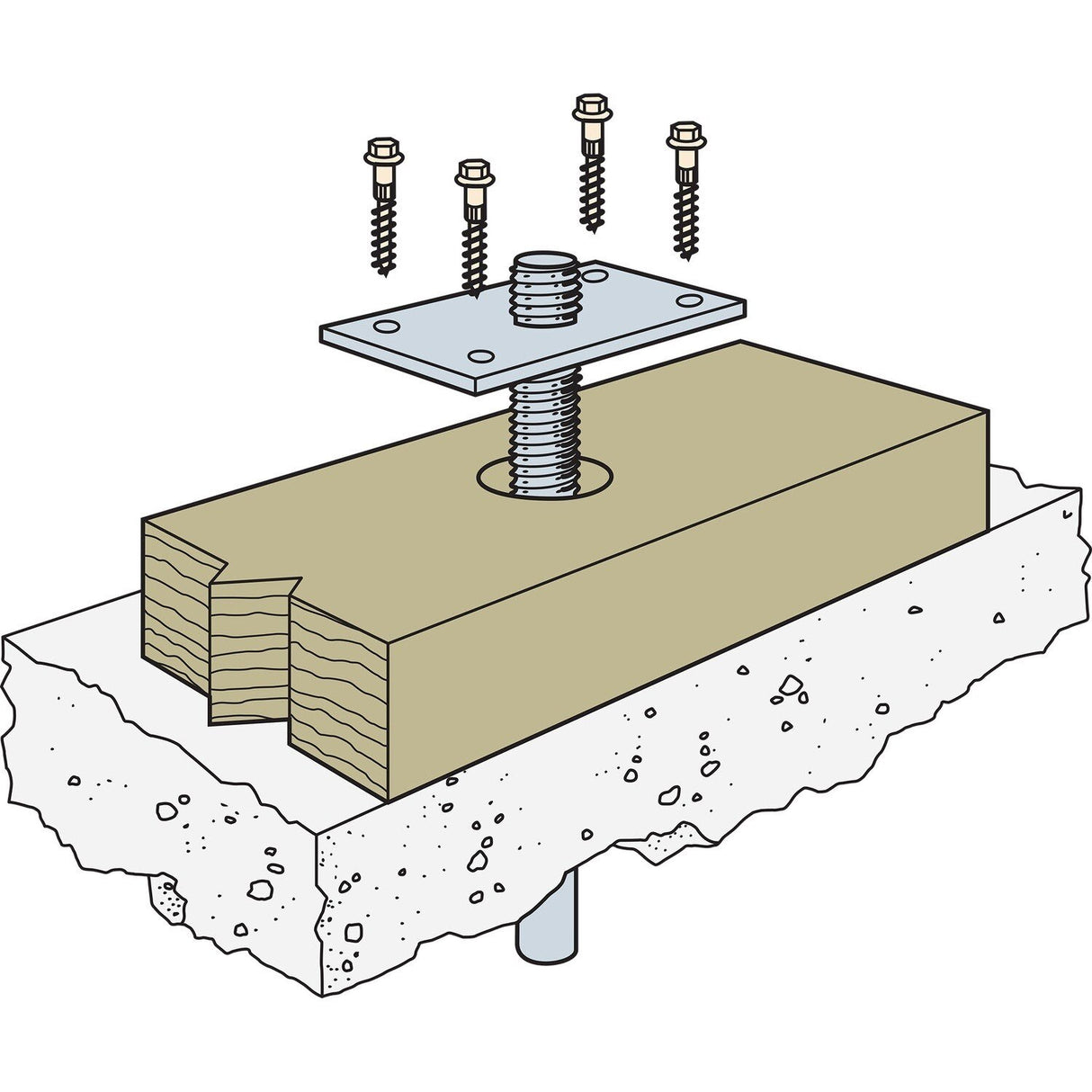 Simpson BPS 5/8-3 Strong-Tie Slotted Bearing Plate with 5/8" Bolt Dia. - 7