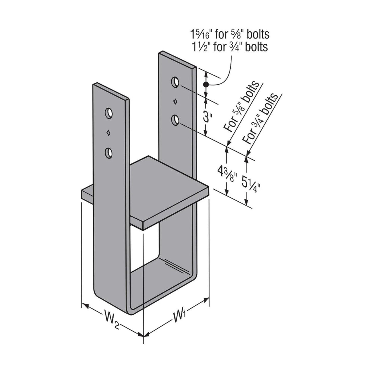 Simpson Strong-Tie CB1010 (10" x 10") Column Base, Gray Painted - 2