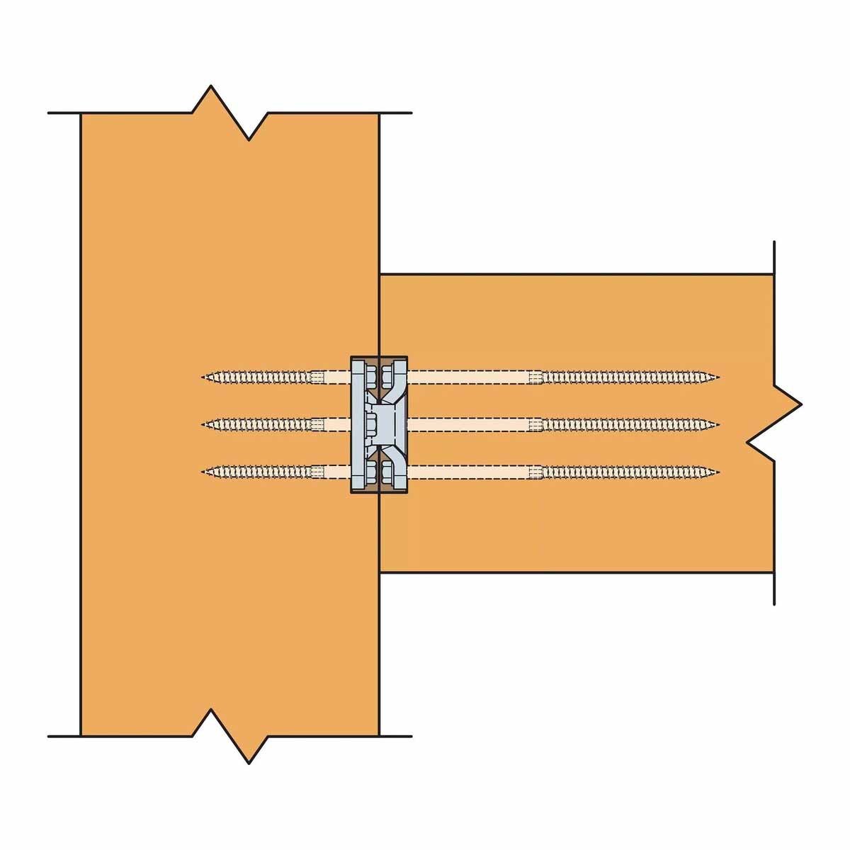 Simpson Strong-Tie CBH2.37X7.63C-KT (2-3/8" x 7-5/8") Concealed Joist-to-Column Hanger Kit for Mass Timber and Architectural Wood Connections - 5
