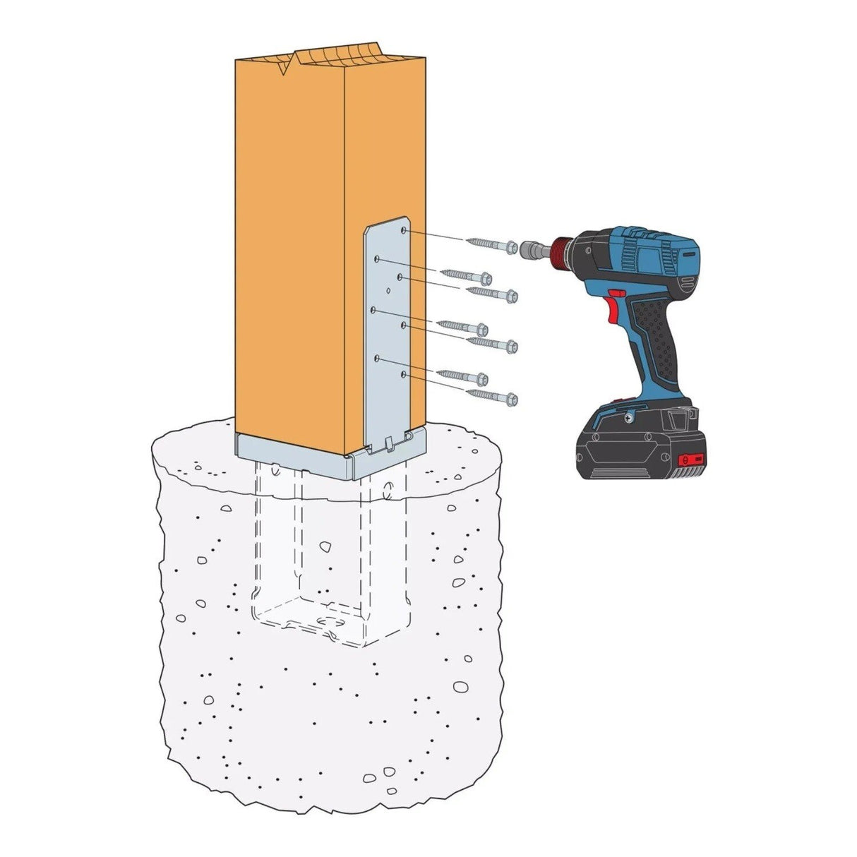 Simpson Strong-Tie CBSTQ66Z-SDS2 (8-3/4") Quick-Install Column Base w/ SDS Screws - ZMAX Finish - 4