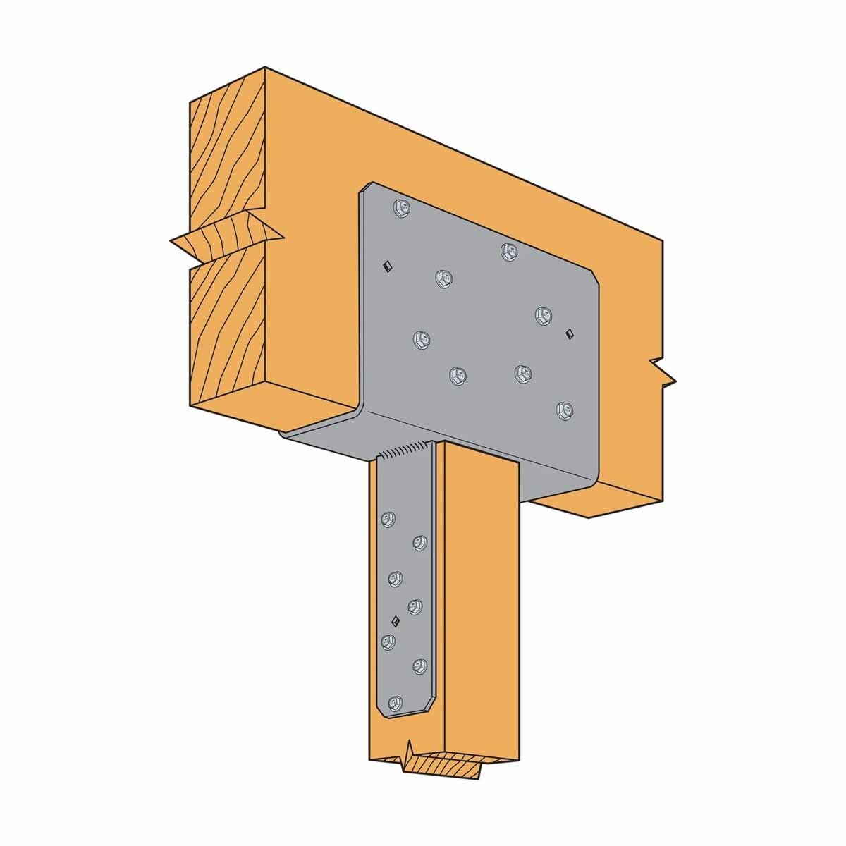 Simpson Strong-Tie CCQ44SDS2.5-R (4x Beam, 4x Post) Quick-Install Column Cap with SDS Screws - 3