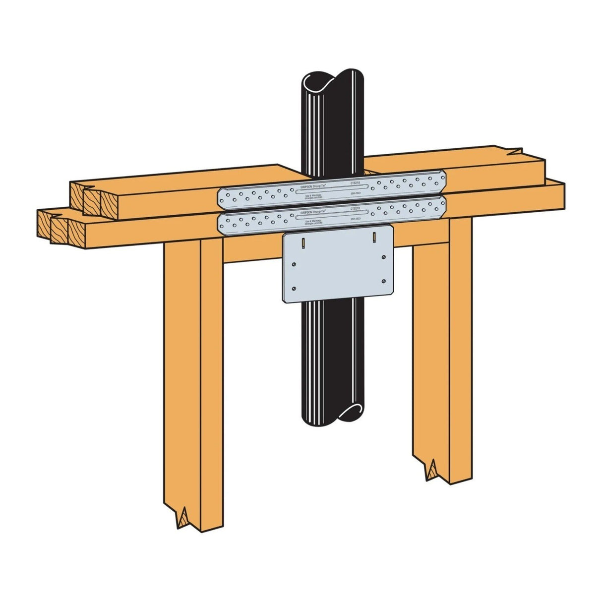 Simpson Strong-Tie CTS218 (18 in.) Compression and Tension Strap for Wood Repair - 3