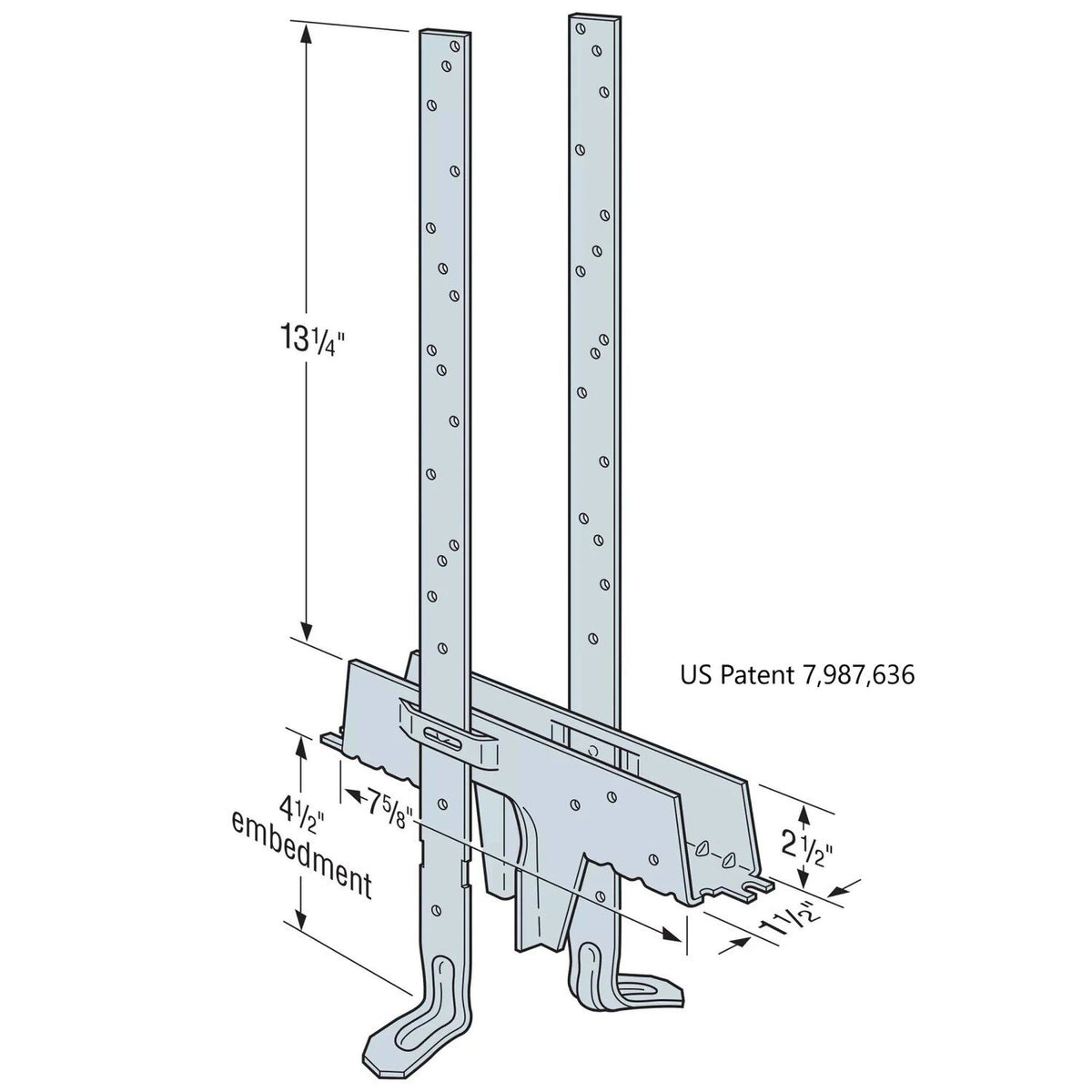 Simpson Strong-Tie DETAL20 (15-3/4") High-Capacity Embedded Truss Anchor for Concrete and Masonry Walls - 2