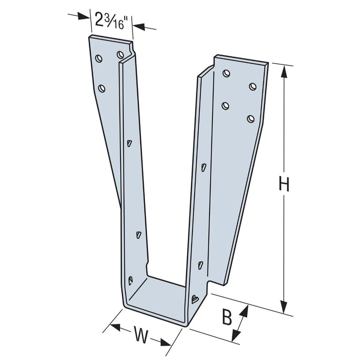 Simpson Strong-Tie DHU210 (2x10) Drywall Face Mount Hanger with SDS Screws - G90 Galvanized - 2