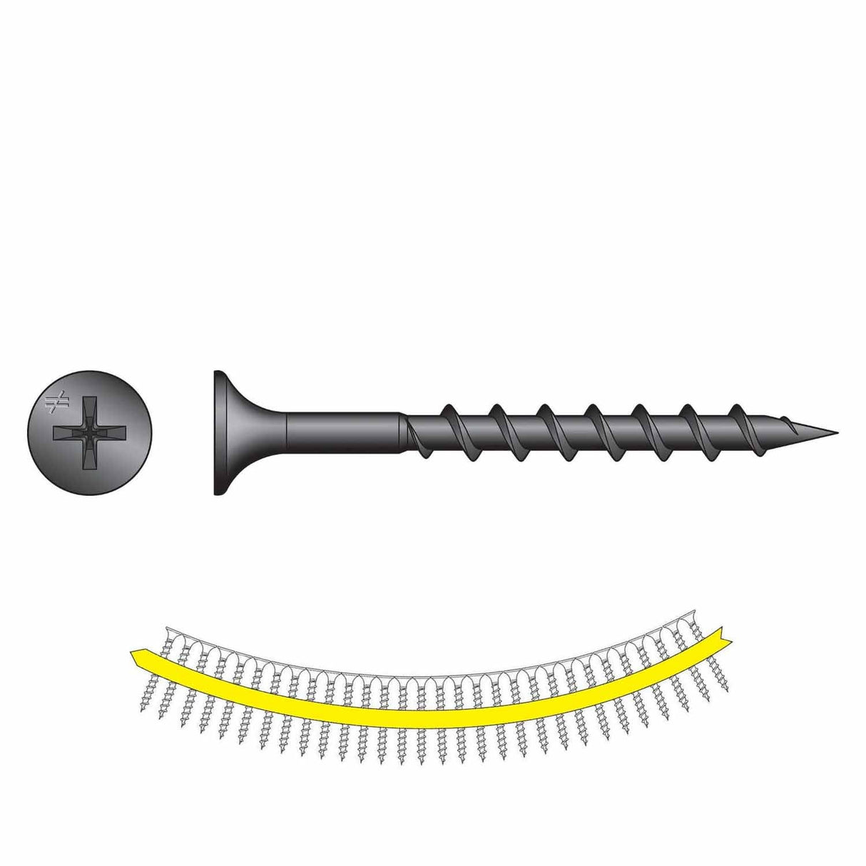 Simpson Strong-Tie DWC158PS (#6 x 1-5/8 in.) DWC Drywall Screw #2 Phillips Bugle-Head Gray Phosphate (2500 Pack)