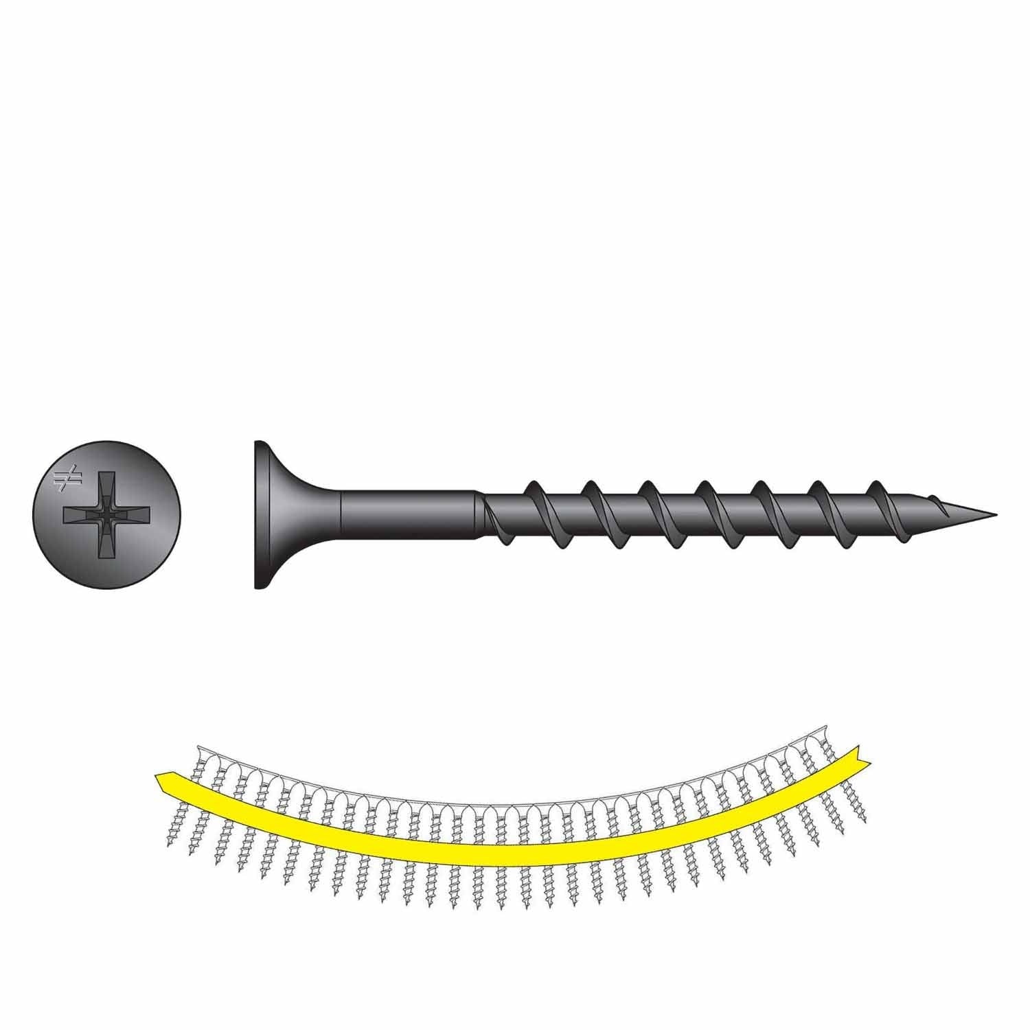 Simpson Strong-Tie DWC158PS (#6 x 1-5/8 in.) DWC Drywall Screw #2 Phillips Bugle-Head Gray Phosphate (2500 Pack)