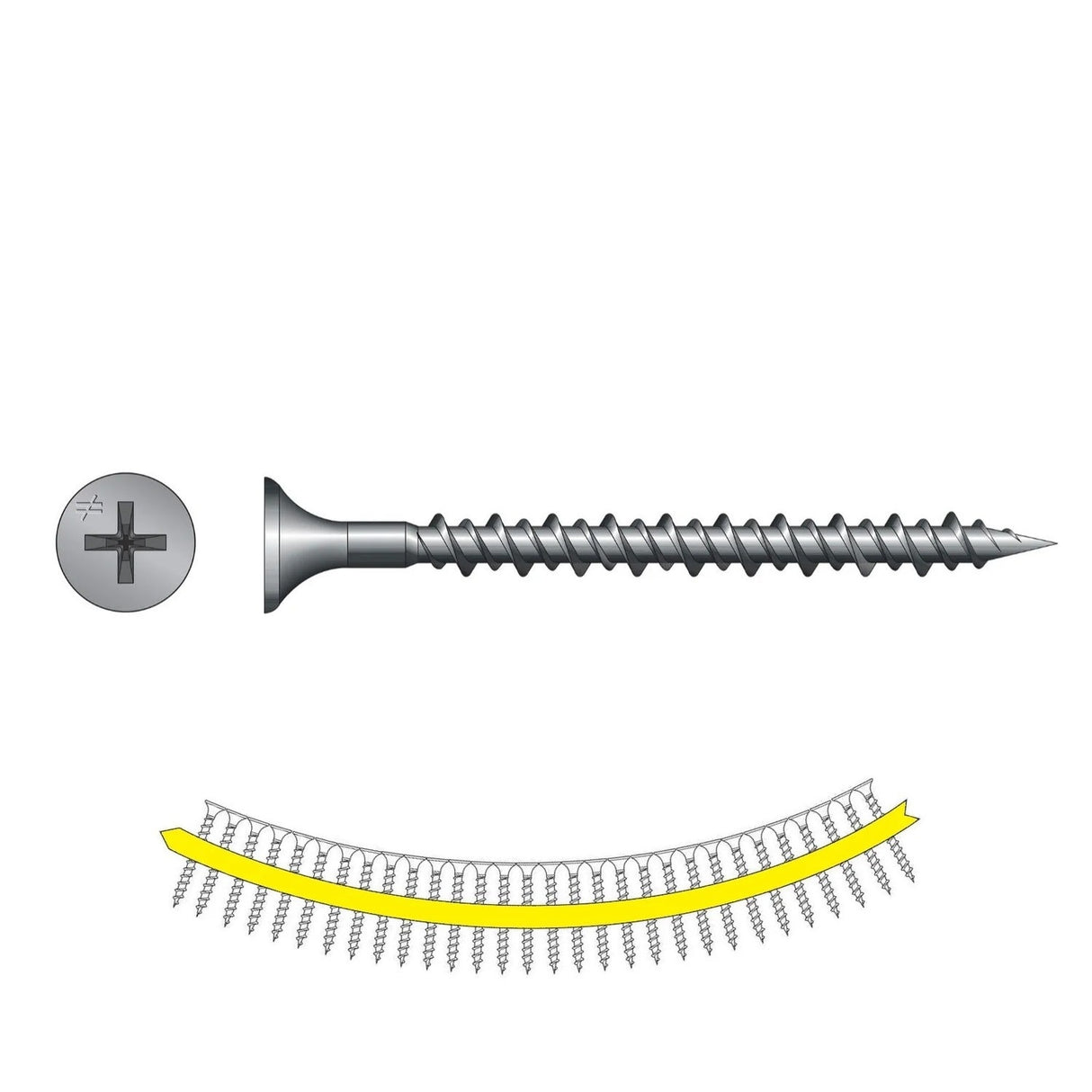 Simpson DWHL178PS Quik Drive Drywall Screw High/Low Threads Gray Phosphate (2000 Pack)