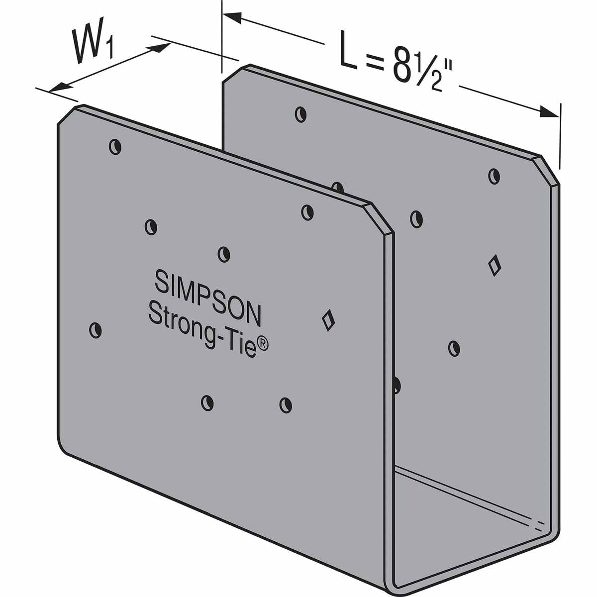 Simpson Strong-Tie ECCOQ4-SDS2.5 End Column Cap for 4x Beam, Quick-Install, No Coating