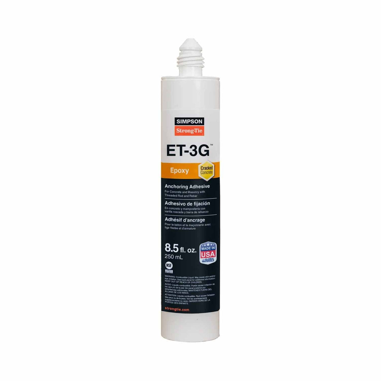 Simpson Strong-Tie ET3G10 (8.5 oz.) Epoxy Adhesive Cartridge with Nozzle and Extension (1 Piece)