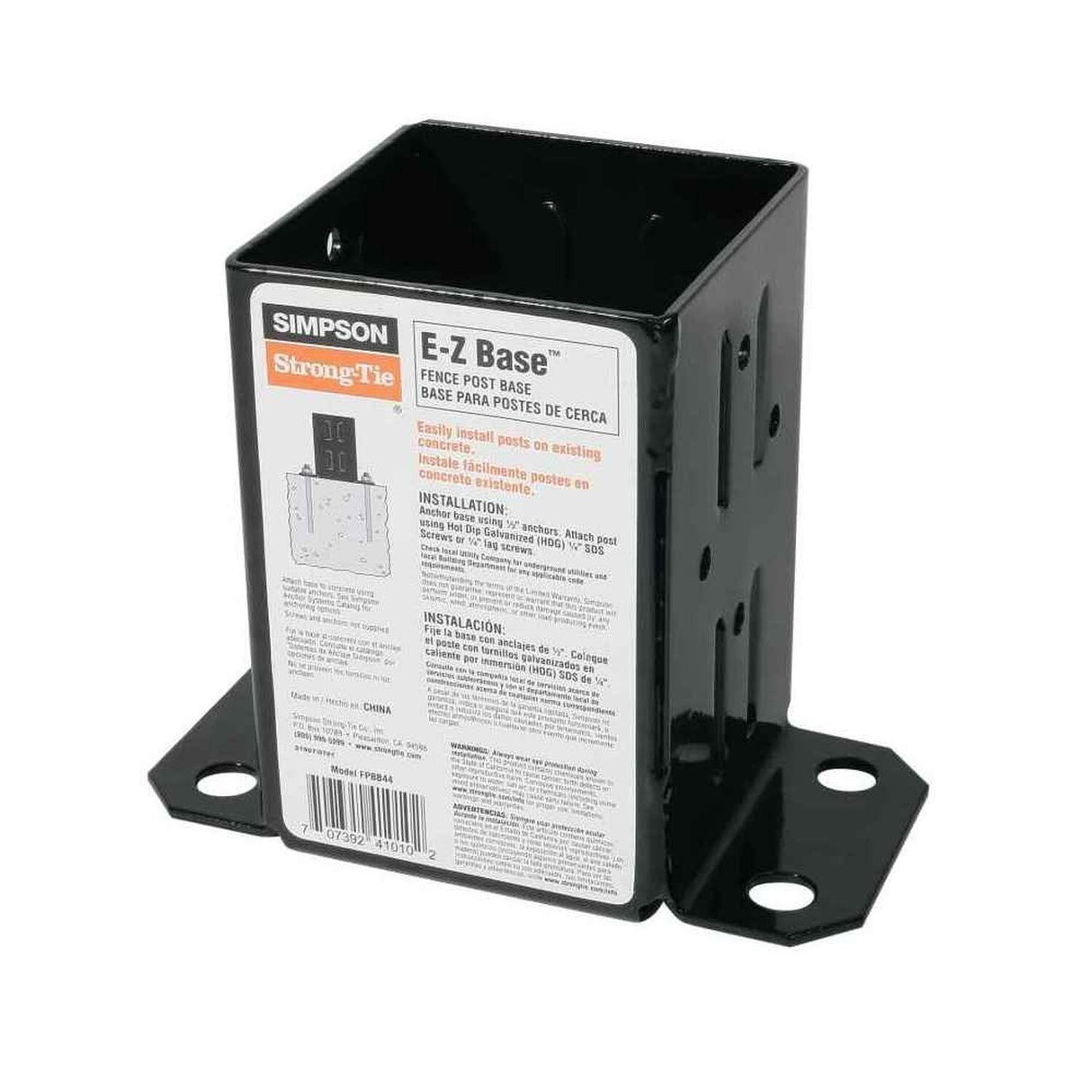 Simpson Strong-Tie FPBB44 None E-Z Base Black Powder-Coated Post Base for 4x4