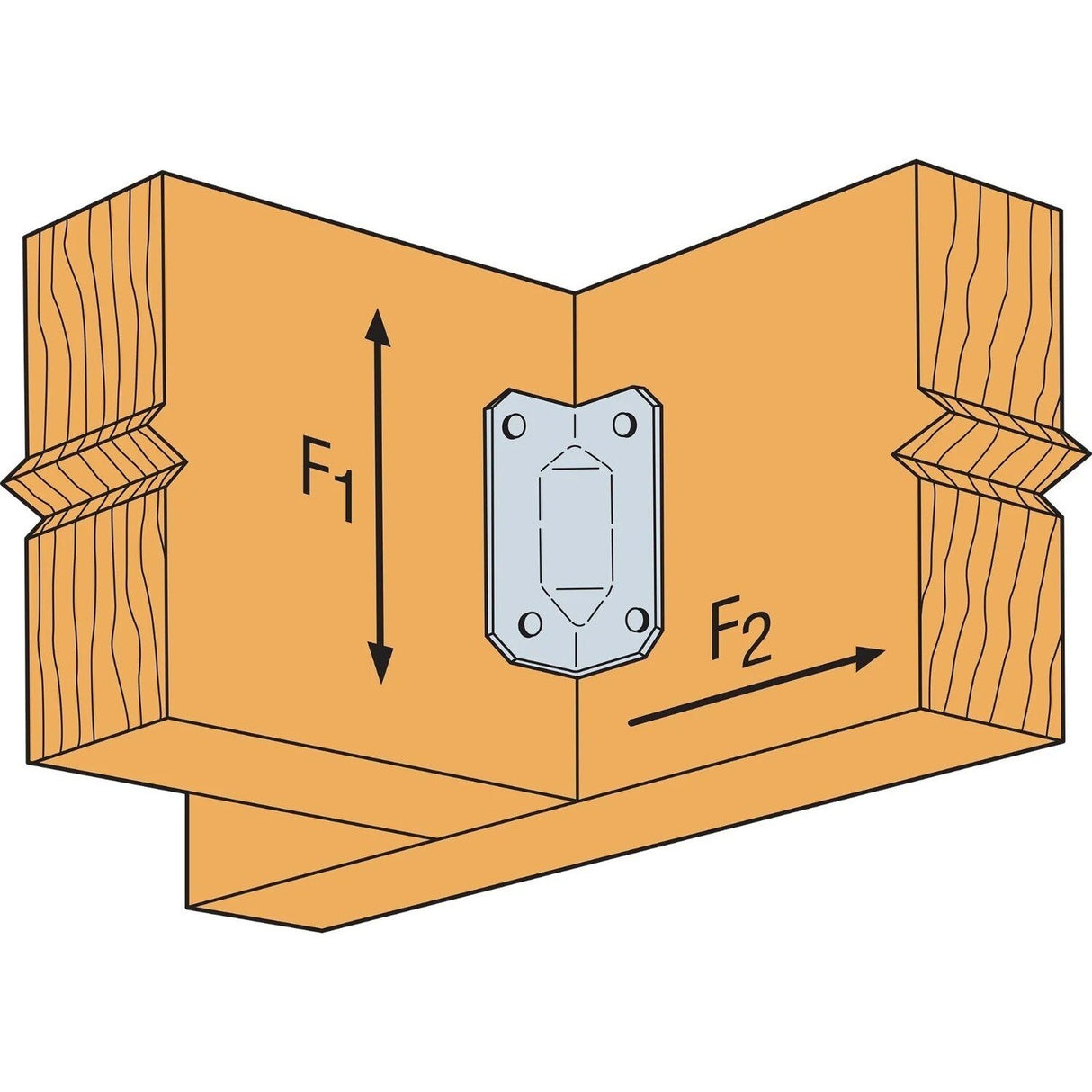 Simpson Strong-Tie GA1 (2-3/4") Gusset Angle for Reinforcing 90 Degree Connections - 3