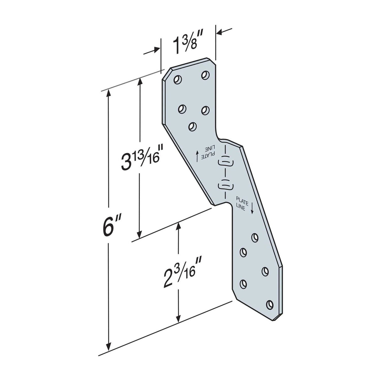 Simpson Strong-Tie H2.5AZ (1-3/8" x 6" 18-Gauge) Hurricane Tie - ZMAX Finish - 2