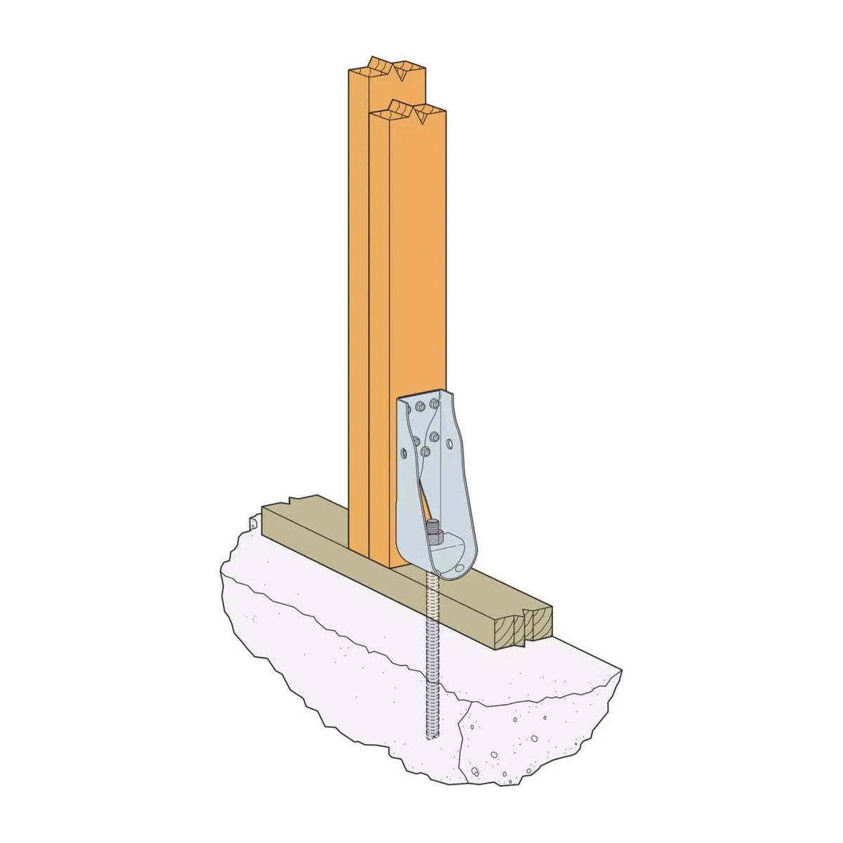 Simpson Strong-Tie HDUE3-SDS3HDG (8-11/16") Predeflected Holdown with SDS Screws, Hot Dip Galvanized - 4