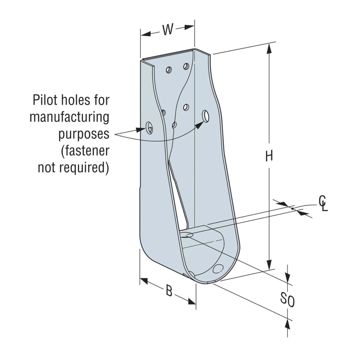 Simpson Strong-Tie HDUE3 (8-11/16") Predeflected Holdown - G90 Galvanized - 2