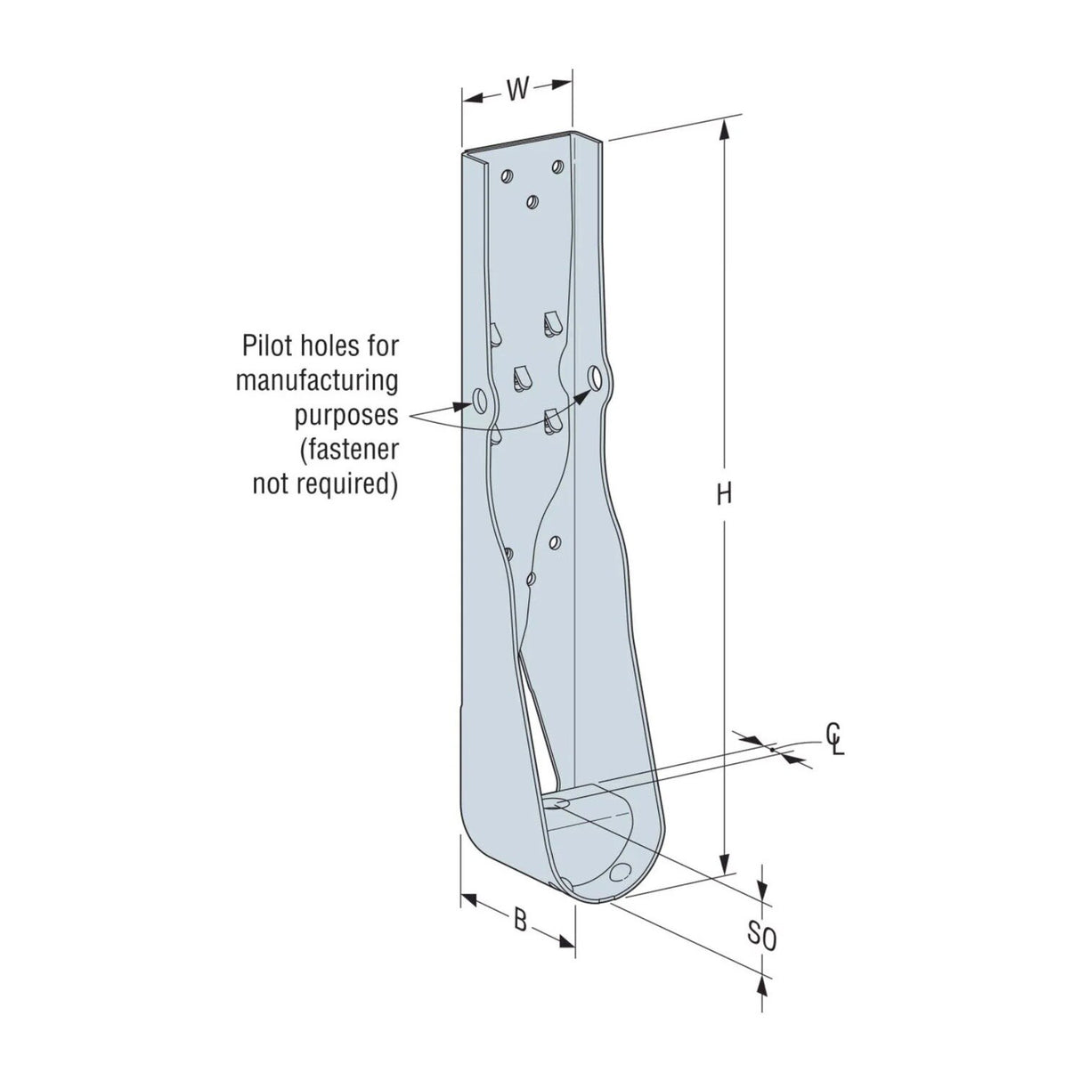 Simpson Strong-Tie HDUE7-SDS3 (14-11/16") Predeflected Holdown with SDS Screws - G90 Galvanized - 3