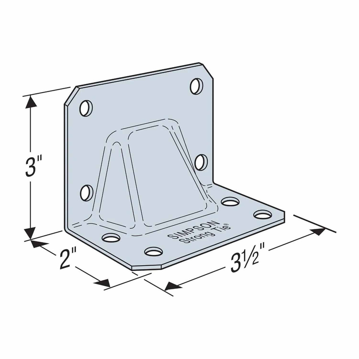 Simpson Strong-Tie HGA10KTHDG (10") Hot-Dip Galvanized Hurricane Gusset Angle with SDS Screws (10 Pack) - 2