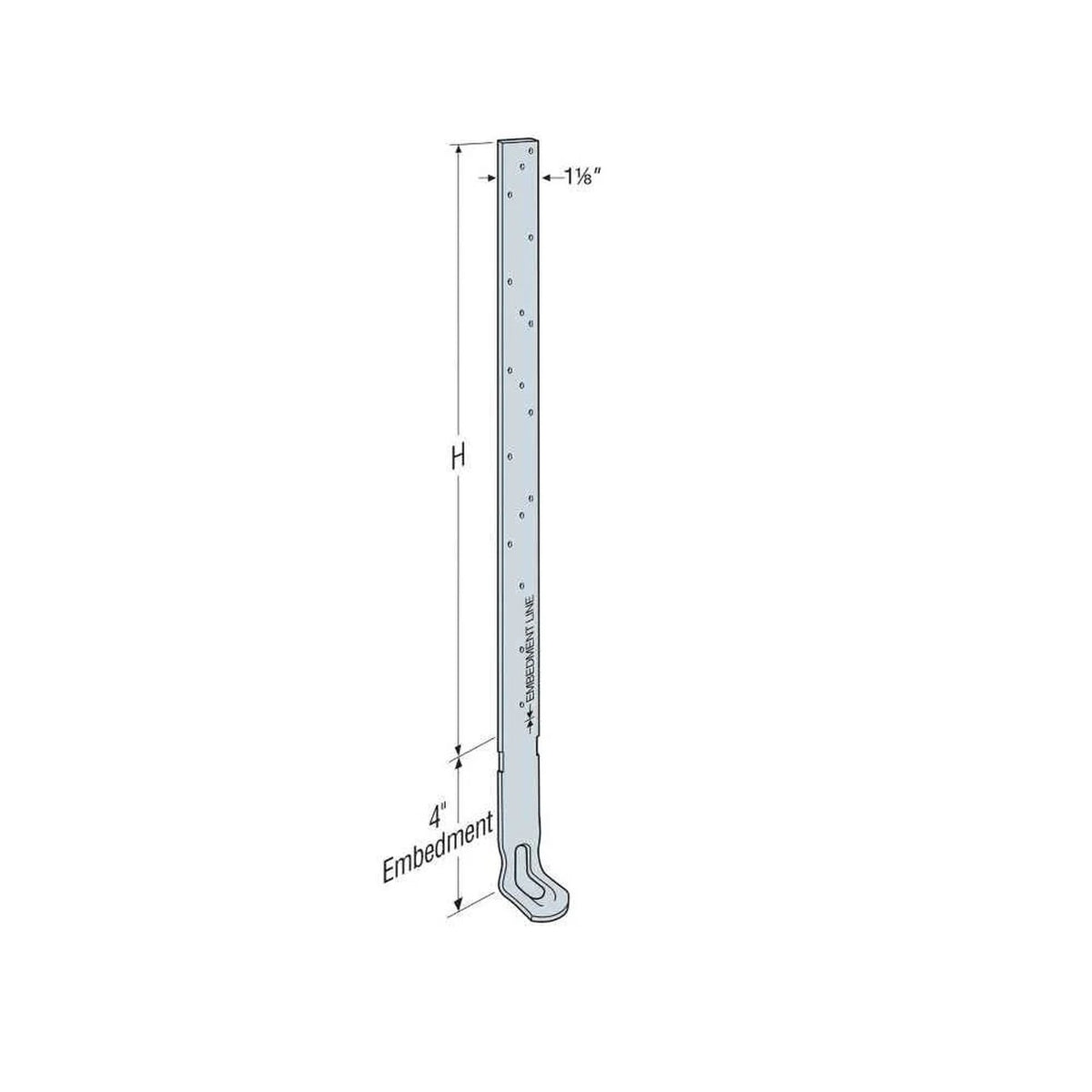 Simpson Strong-Tie HHETA24 (20") 12 Gauge Embedded Truss Anchor for Concrete and Masonry Walls