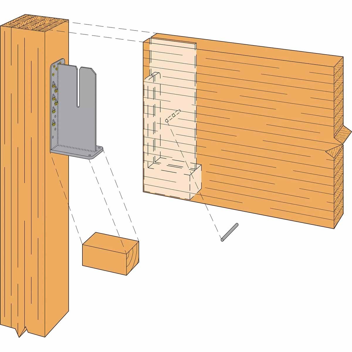 Simpson Strong-Tie HSKP5.75X19.5 (5-3/4" x 19-1/2") Heavy Seated Knife Plate Hanger - Steel - 3
