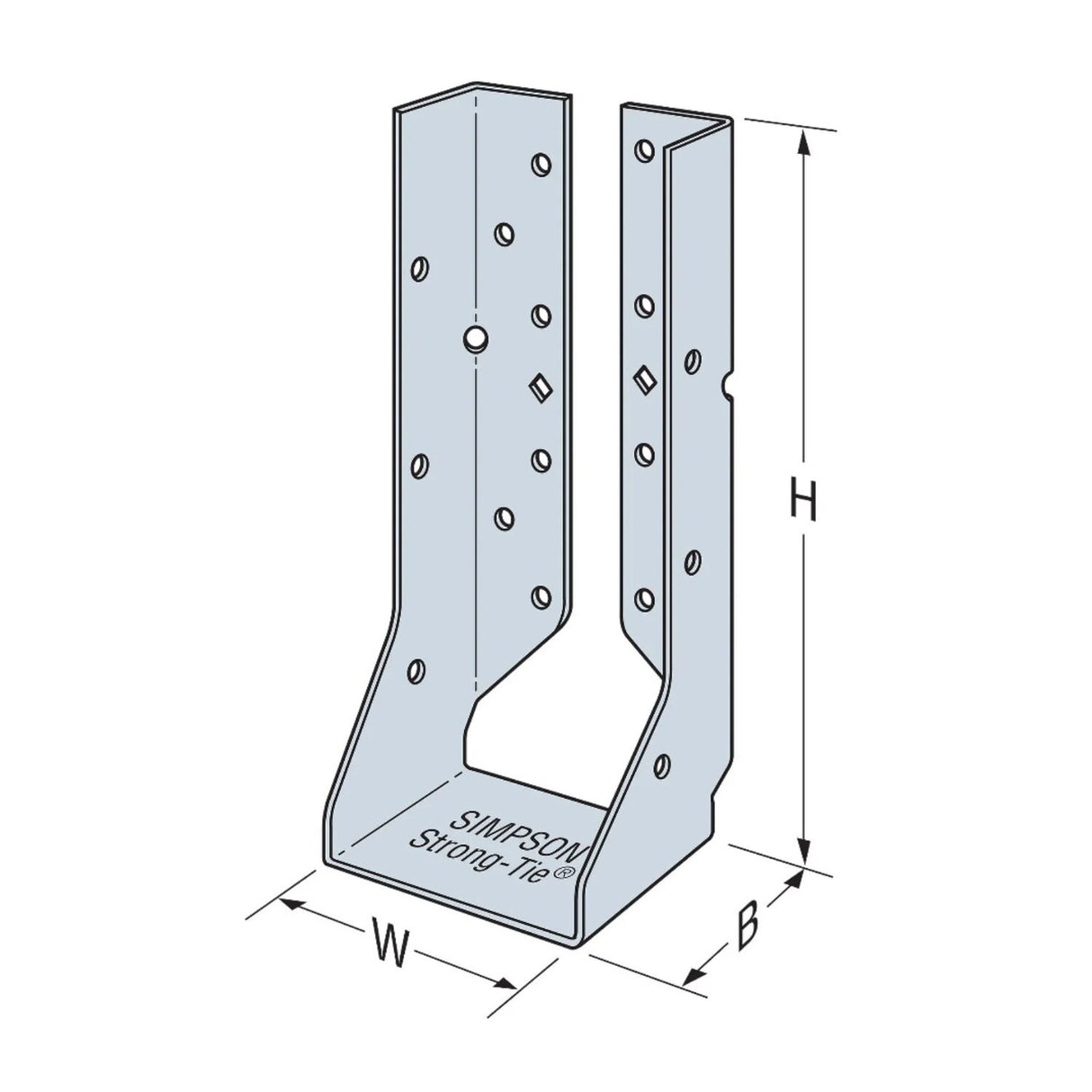 Simpson Strong-Tie HUCQ410-SDS (4x10) Heavy Concealed Flange Face-Mount Joist Hanger with SDS Screws - 2