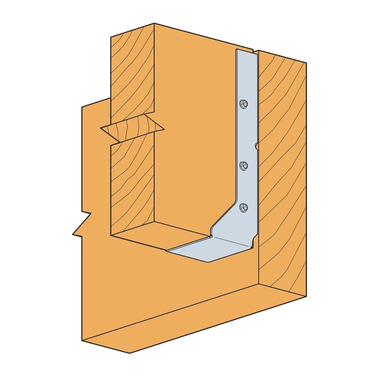 Simpson Strong-Tie HUCQ412Z-SDSG (4x12) Heavy Concealed Flange Face-Mount Joist Hanger with SDS Screws - ZMAX - 3
