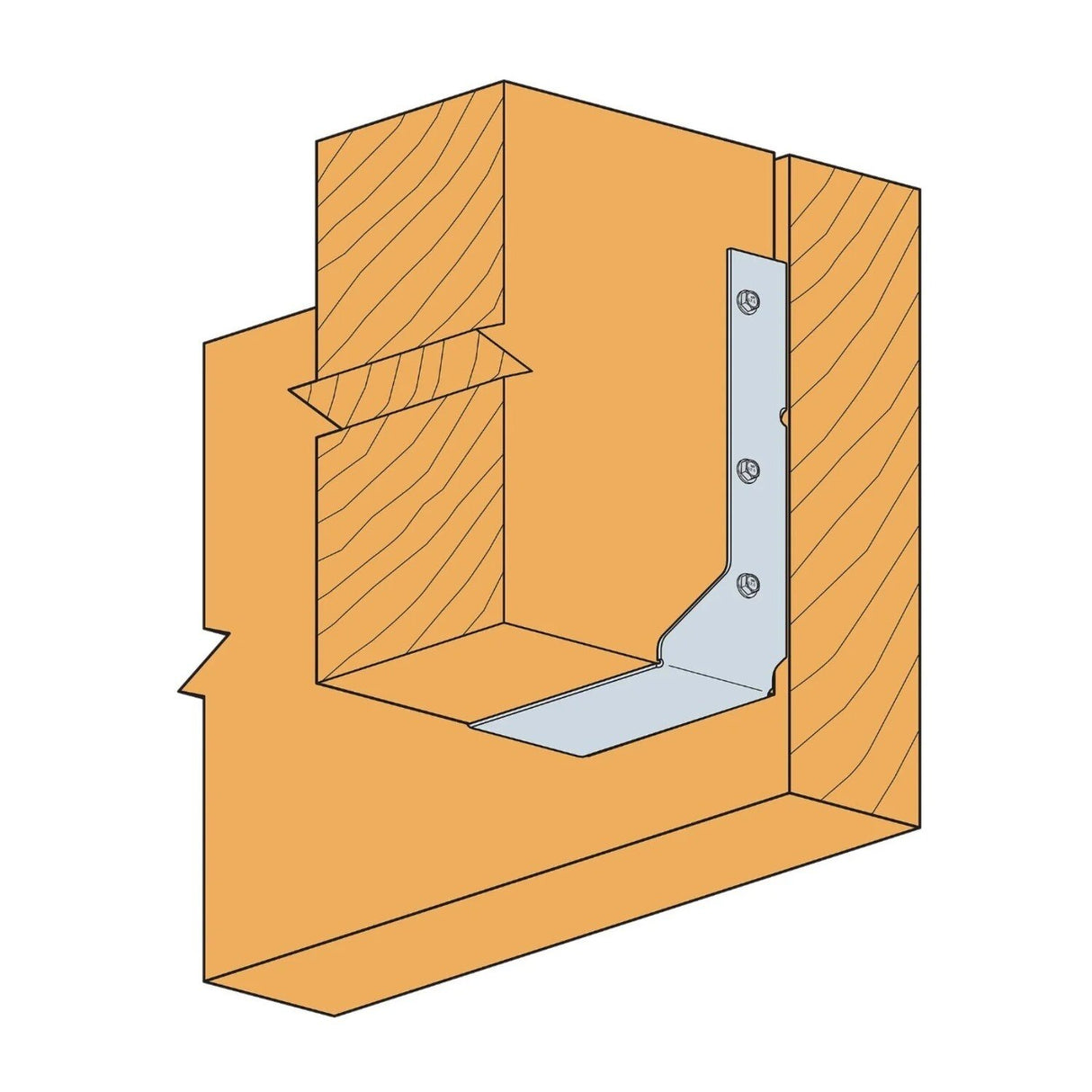 Simpson Strong-Tie HUCQ610Z-SDSG (6x10) Heavy Concealed Flange Face-Mount Joist Hanger with SDS Screws - ZMAX - 2