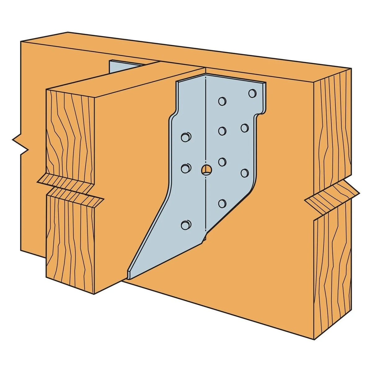 Simpson Strong-Tie HUS26Z Heavy U-Shaped Hanger with Double-Shear Nailing - Zmax Finish - 2