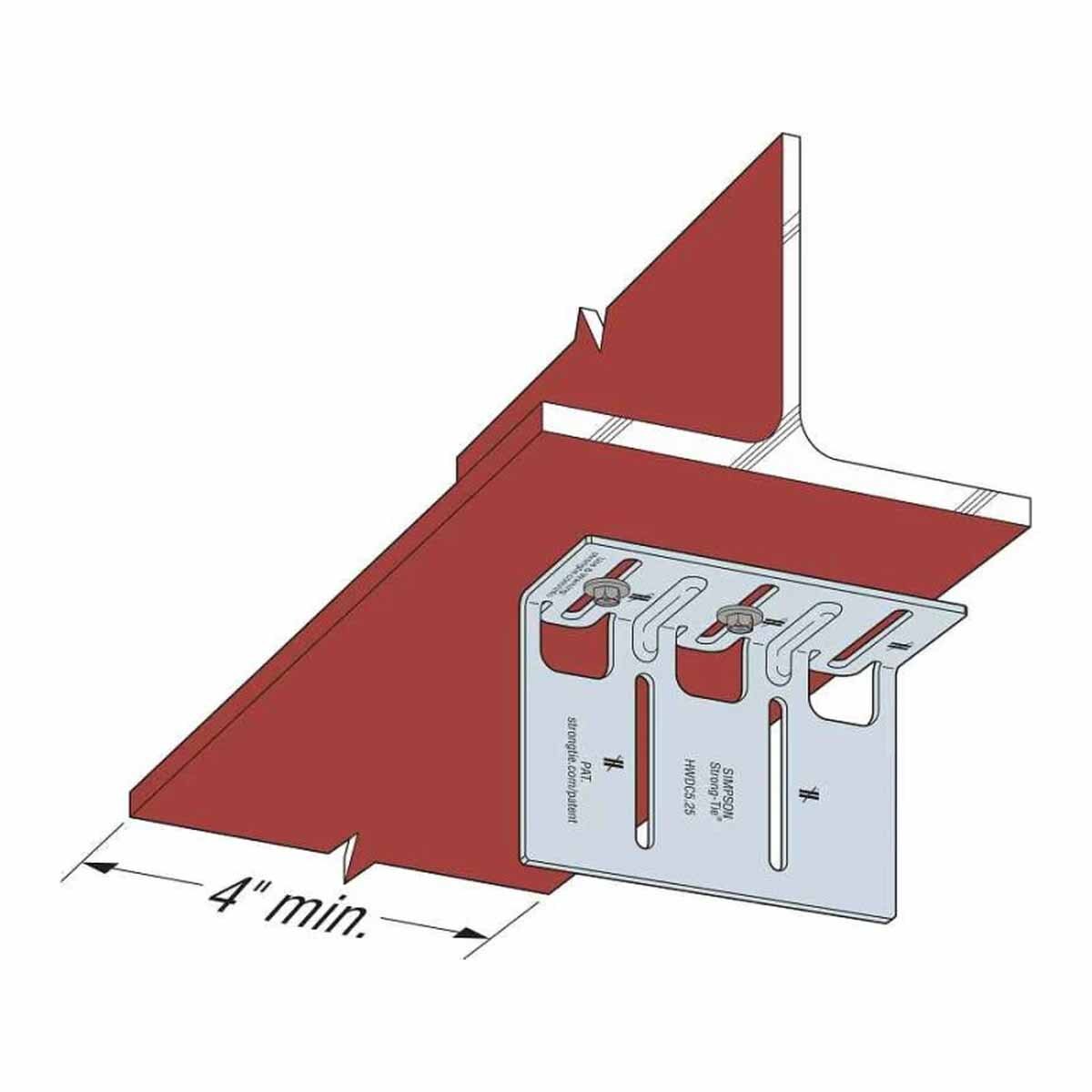 Simpson Strong-Tie HWDC5.25-KT25 (5-1/4") Head-of-Wall Drift-Clip Connector for Lateral and Vertical Deflection (25 Pack) - 7