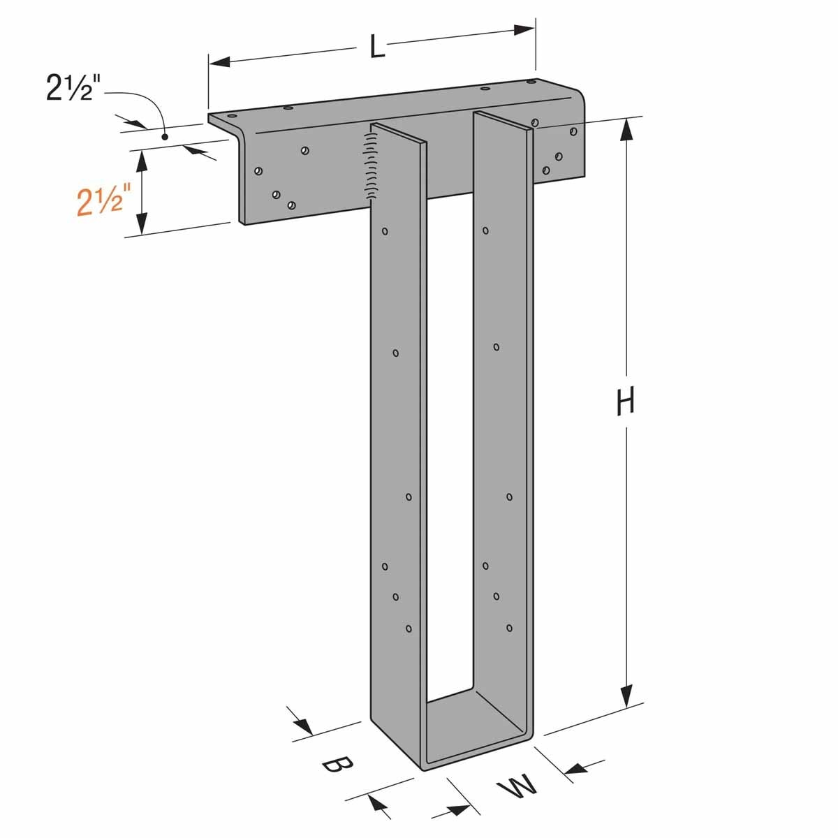 Simpson Strong-Tie HWPH3.56/11.88 High Wind Uplift Purlin Heavy Hanger for Joist-to-Purlin Connections - 2