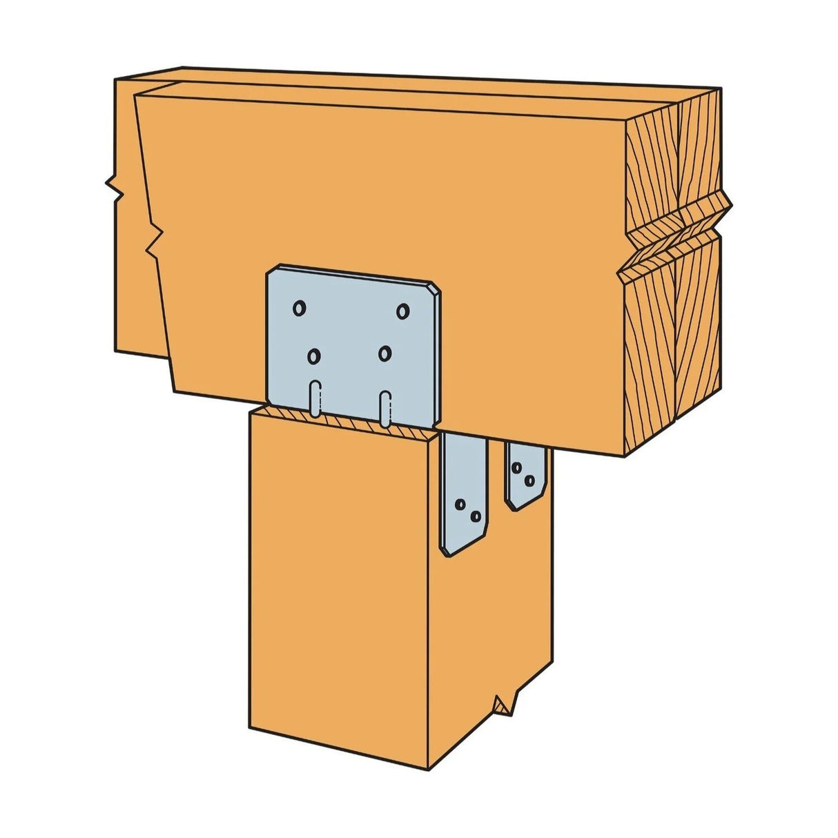 Simpson Strong-Tie LPC6Z (6x) Adjustable Post Cap for Lumber with ZMAX Finish - 2