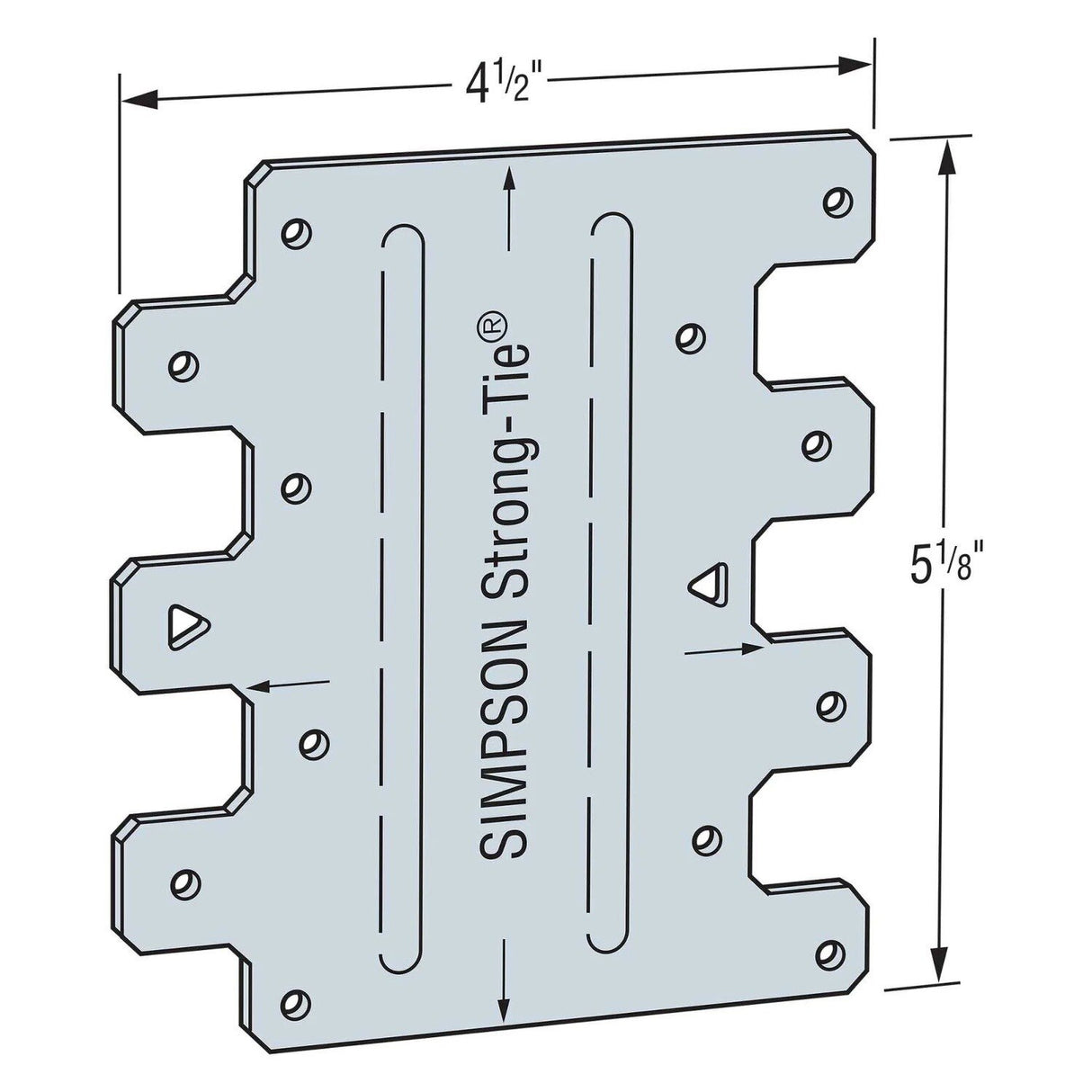 Simpson Strong-Tie LTP5 (4-1/2" x 5-1/8") Lateral Tie Plate for Wood Construction - 2