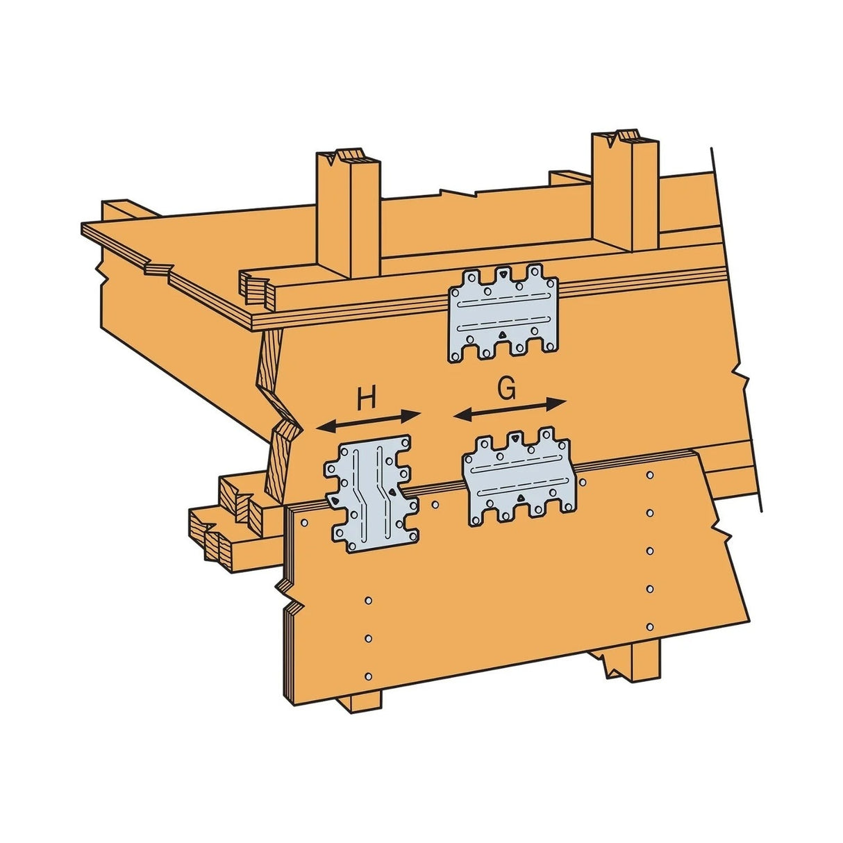 Simpson Strong-Tie LTP5 (4-1/2" x 5-1/8") Lateral Tie Plate for Wood Construction - 5