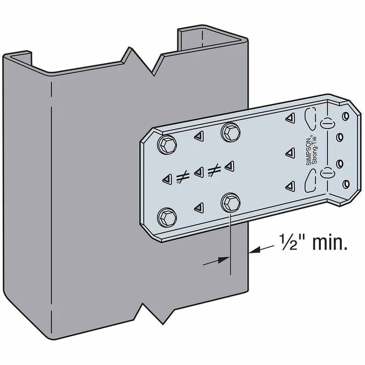 Simpson Strong-Tie MFCB45.5-R25 (5-1/2") Bypass Framing Fixed-Clip Connector (25 Pack) - 2