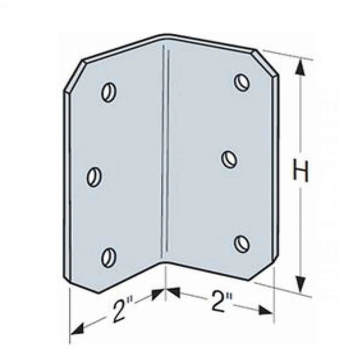 Simpson Strong-Tie ML26Z (2 in. x 6 in.) Medium L Angle ZMAX Finish - 2