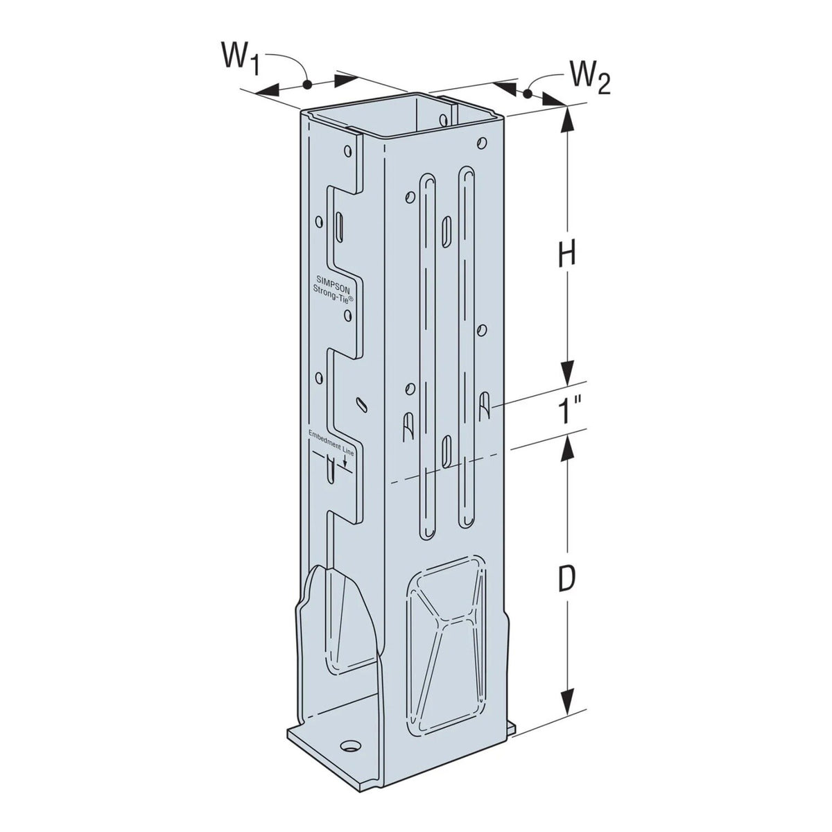 Simpson Strong-Tie MPB44Z (4x4) Moment Post Base - Zmax Finish - 2