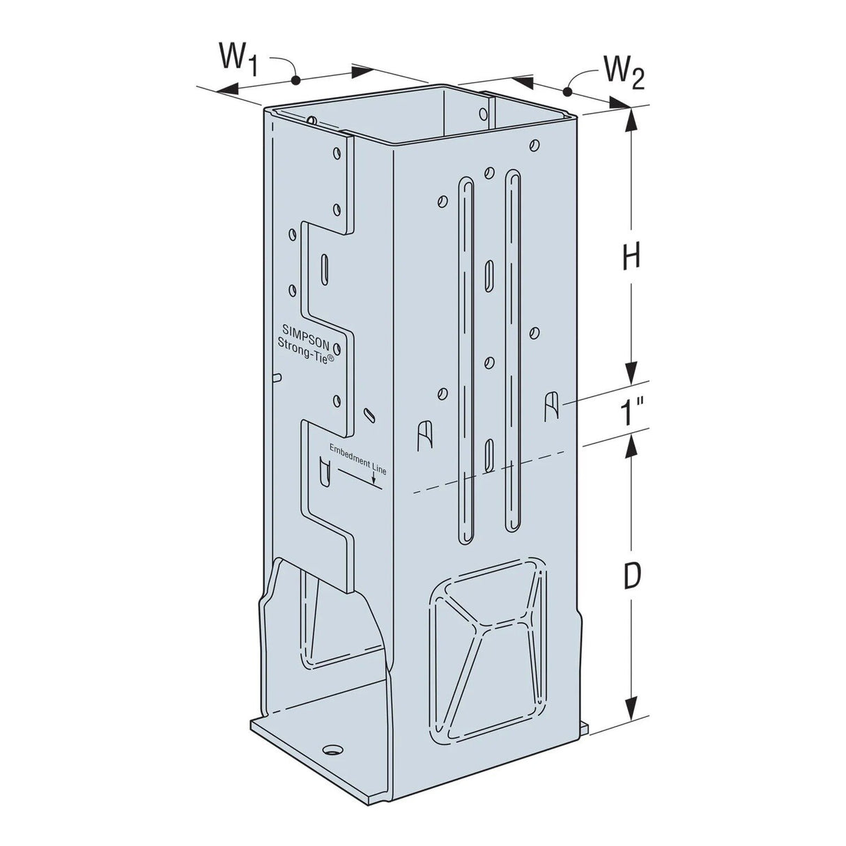 Simpson Strong-Tie MPB66Z (6x6) Moment Post Base - Zmax Finish - 2