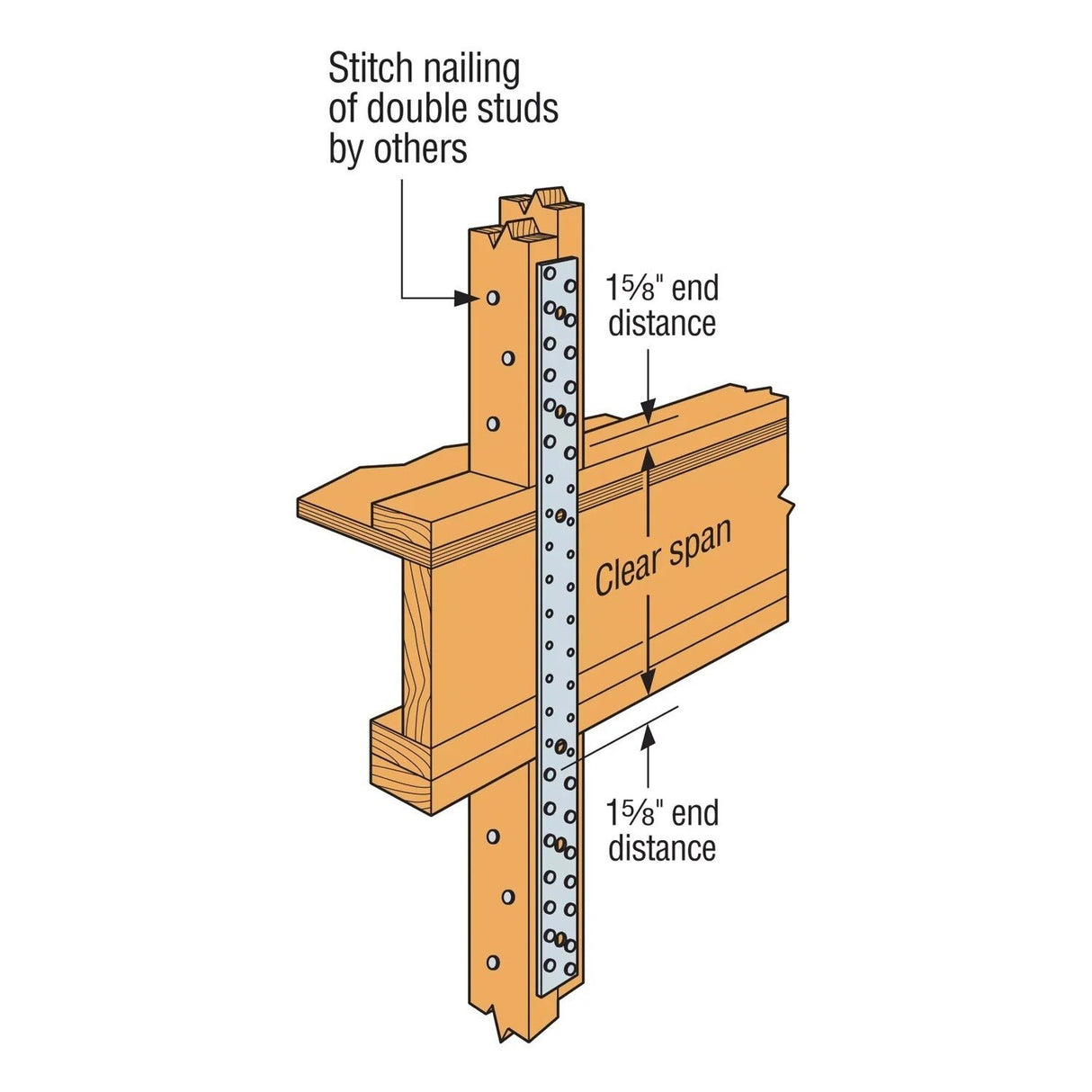 Simpson Strong-Tie MSTA12SS (12") 18-Gauge Stainless Steel Medium Strap Tie - 4